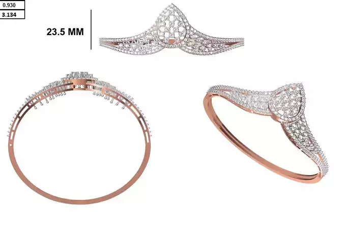 Women Bangle Bracelet STL JCD Details