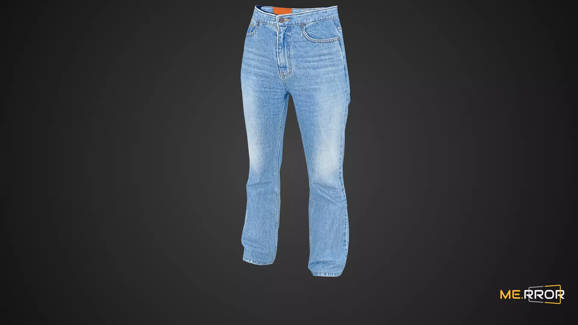 Game Ready Bell Bottom Jeans Low-poly 3D model_0