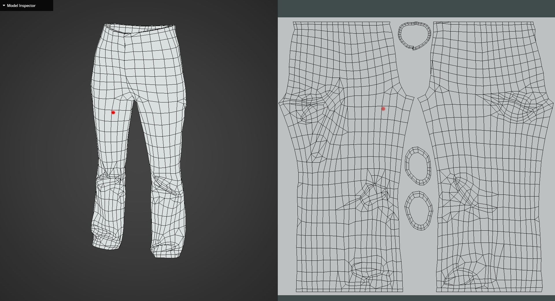 Game Ready Bell Bottom Jeans Low-poly 3D model_11