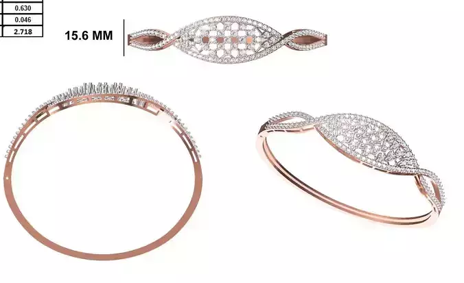 Women Bangle Bracelet STL JCD Details
