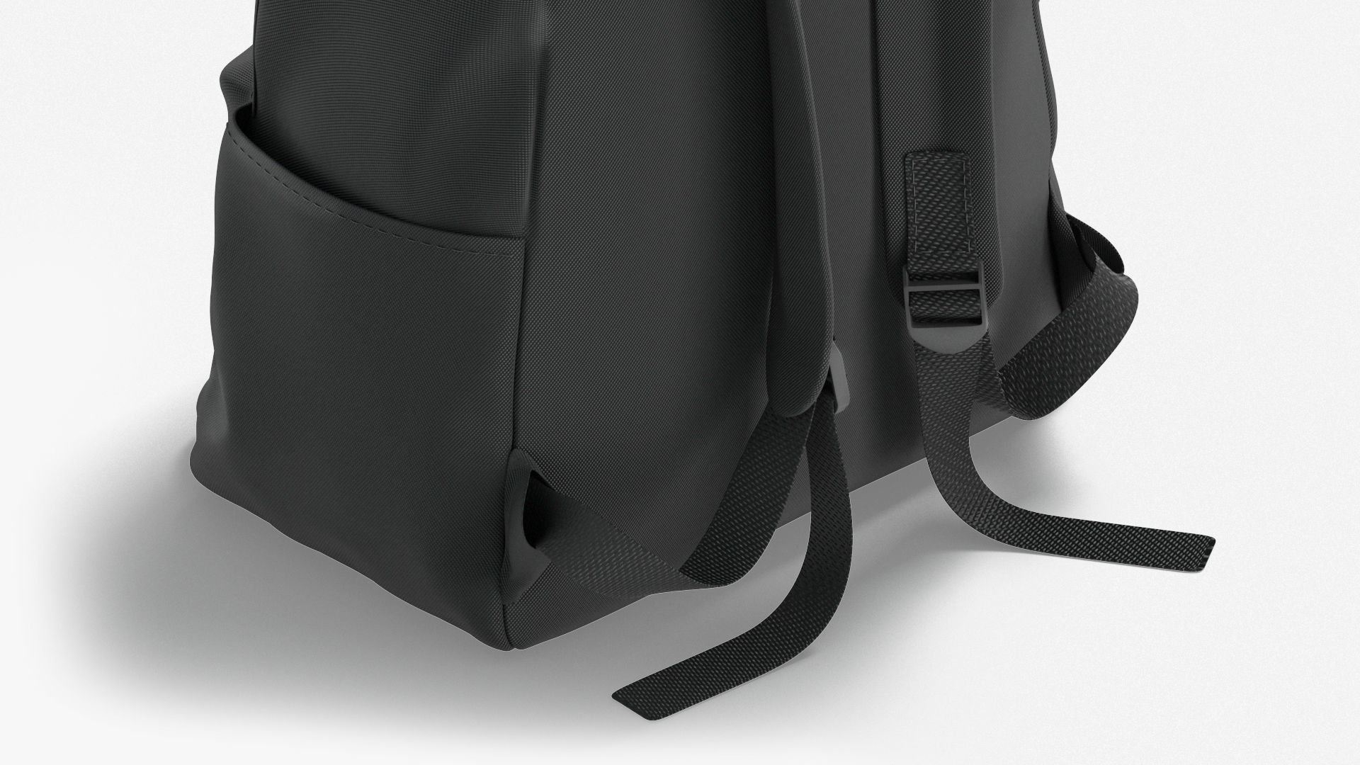 Black Backpack - travel school rucksack Low-poly 3D model_5