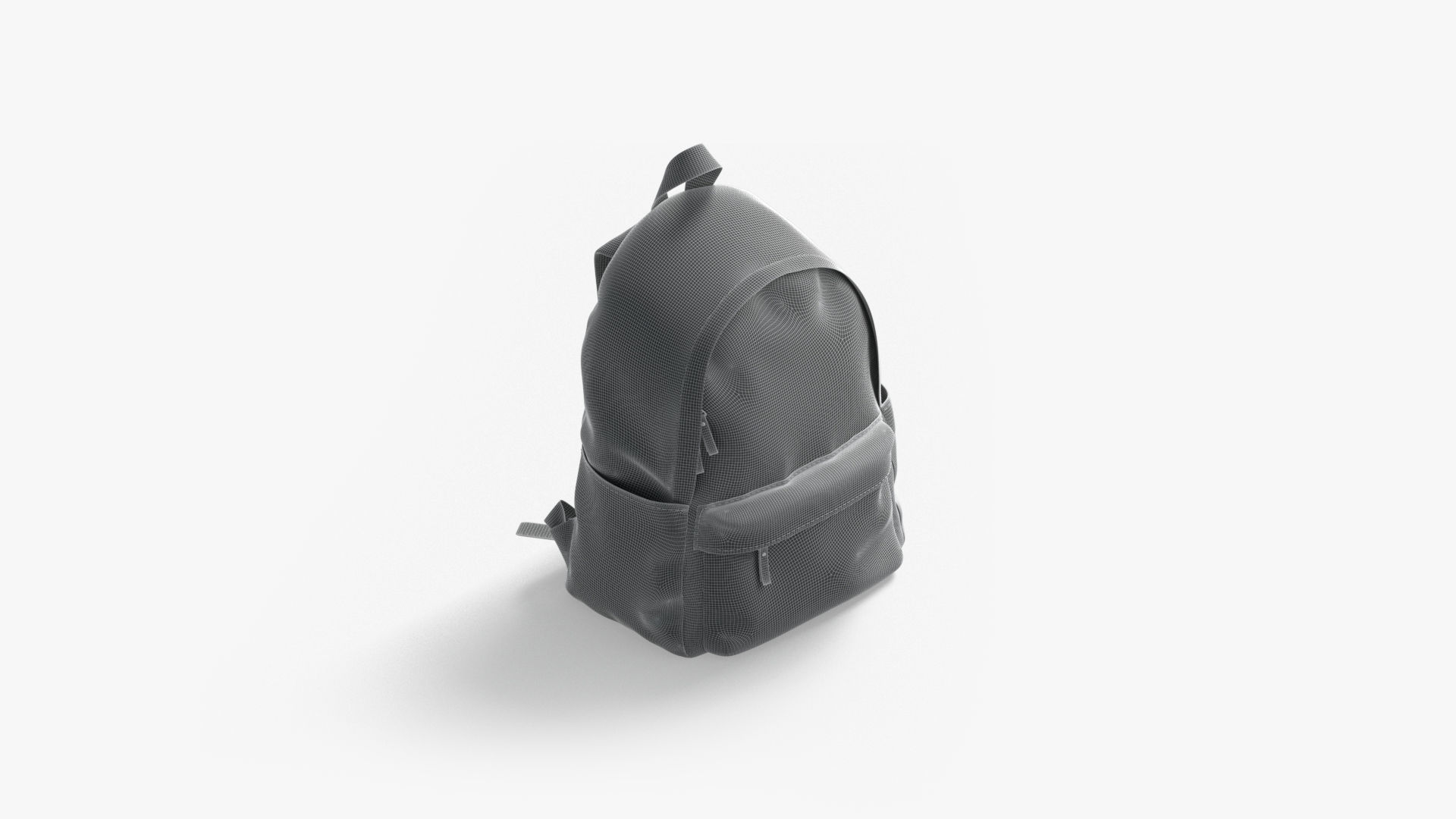Black Backpack - travel school rucksack Low-poly 3D model_9