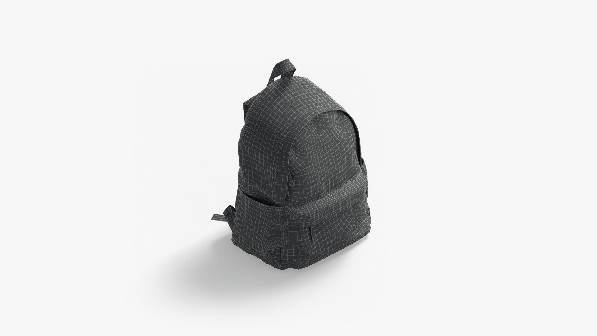 Black Backpack - travel school rucksack Low-poly 3D model_7