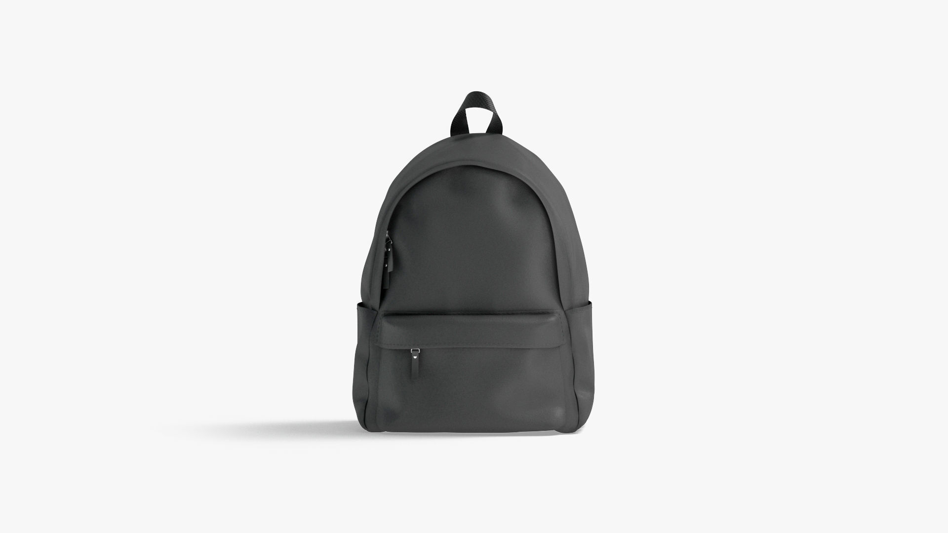 Black Backpack - travel school rucksack Low-poly 3D model_3