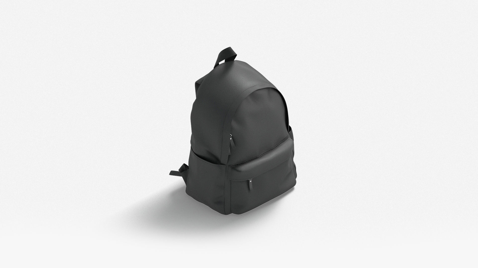 Black Backpack - travel school rucksack Low-poly 3D model_1