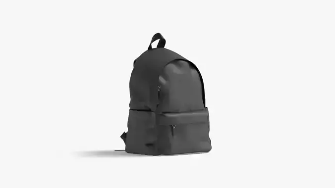 Black Backpack - travel school rucksack Low-poly 3D model