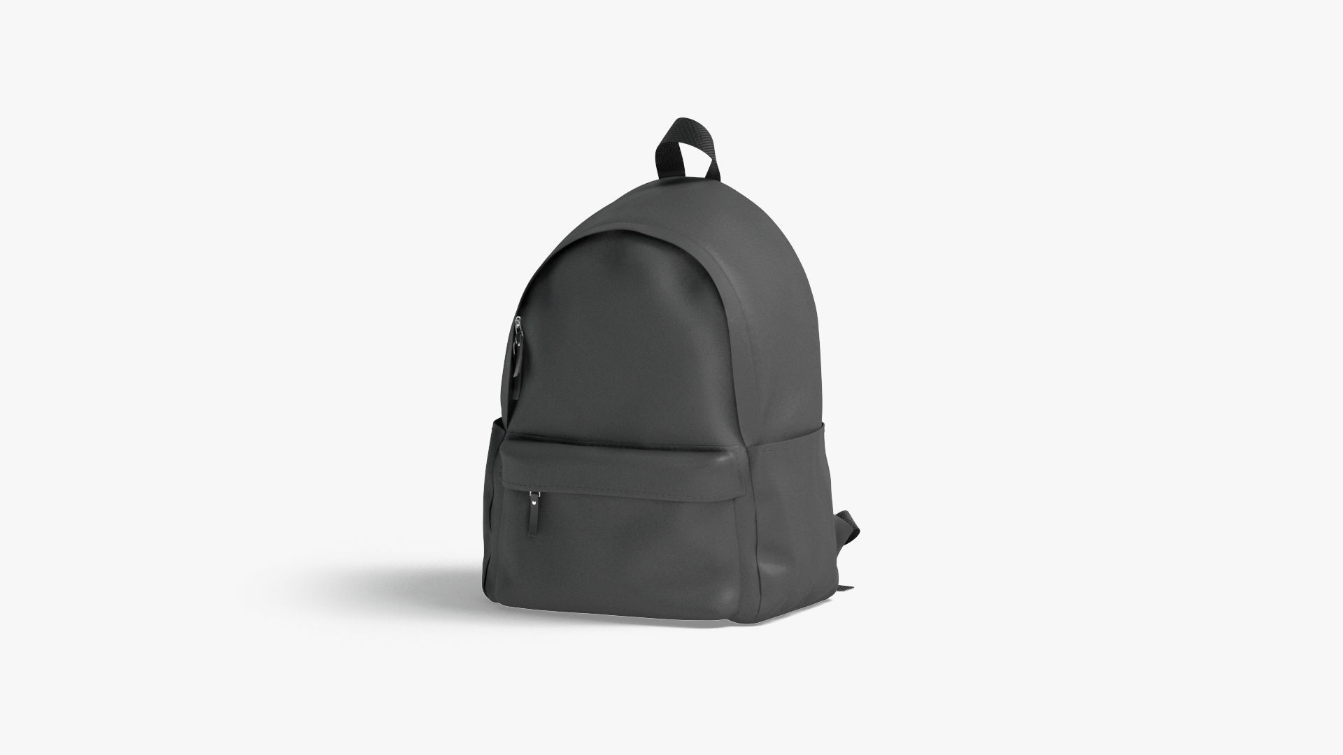 Black Backpack - travel school rucksack Low-poly 3D model_4