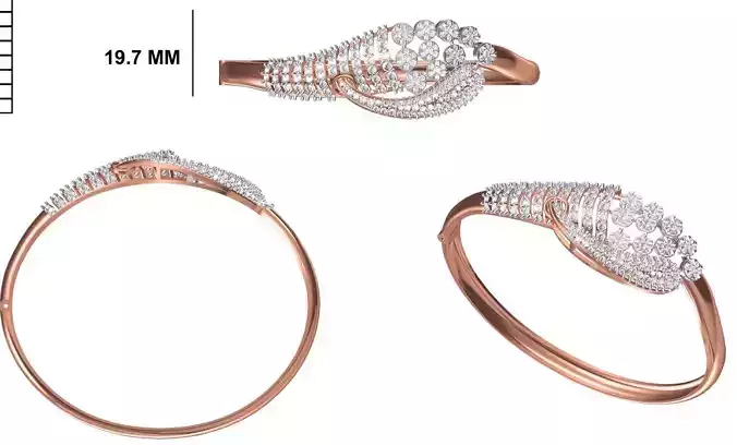 Women Bangle Bracelet STL JCD Details