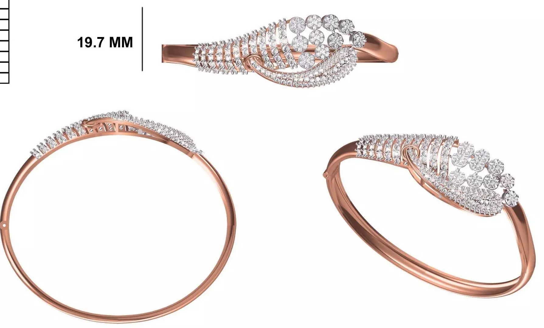 Women Bangle Bracelet STL JCD Details 3D print model_0