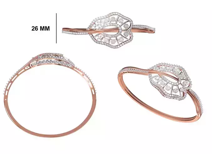 Women Bangle Bracelet STL JCD Details