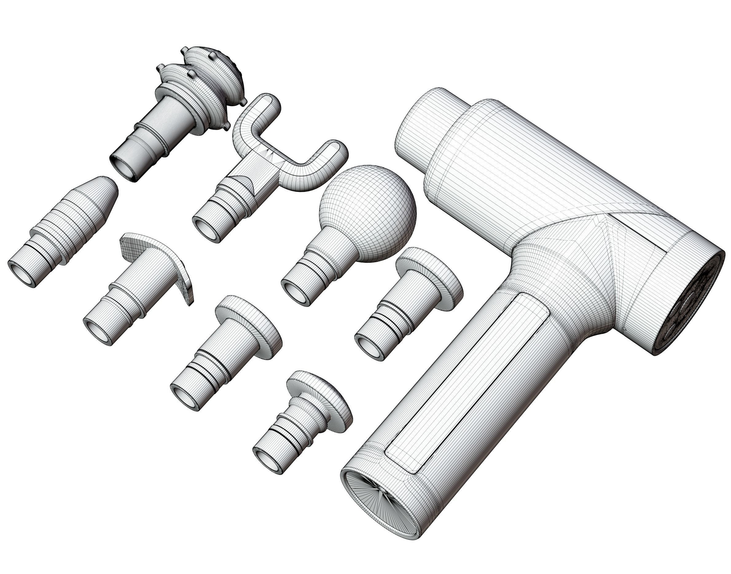 Massage gun 3D model_11