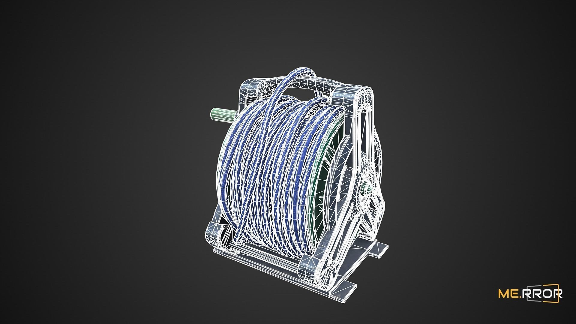 Game Ready Hose Reel Low-poly 3D model_6