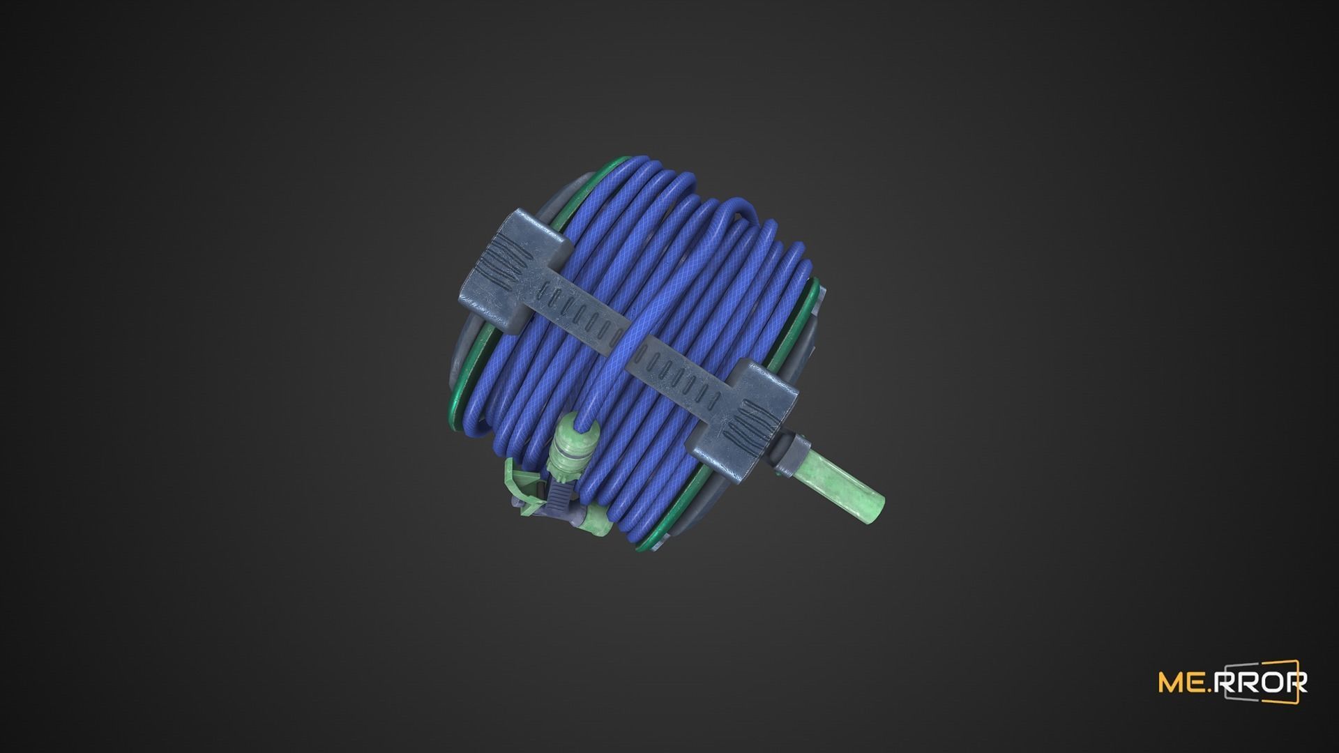 Game Ready Hose Reel Low-poly 3D model_5