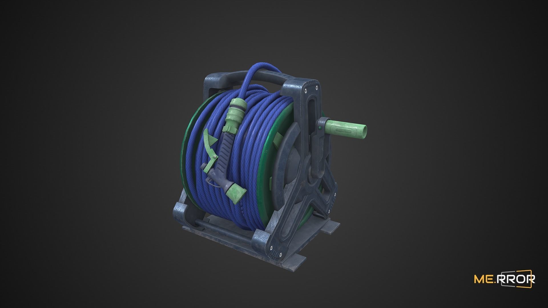 Game Ready Hose Reel Low-poly 3D model_2