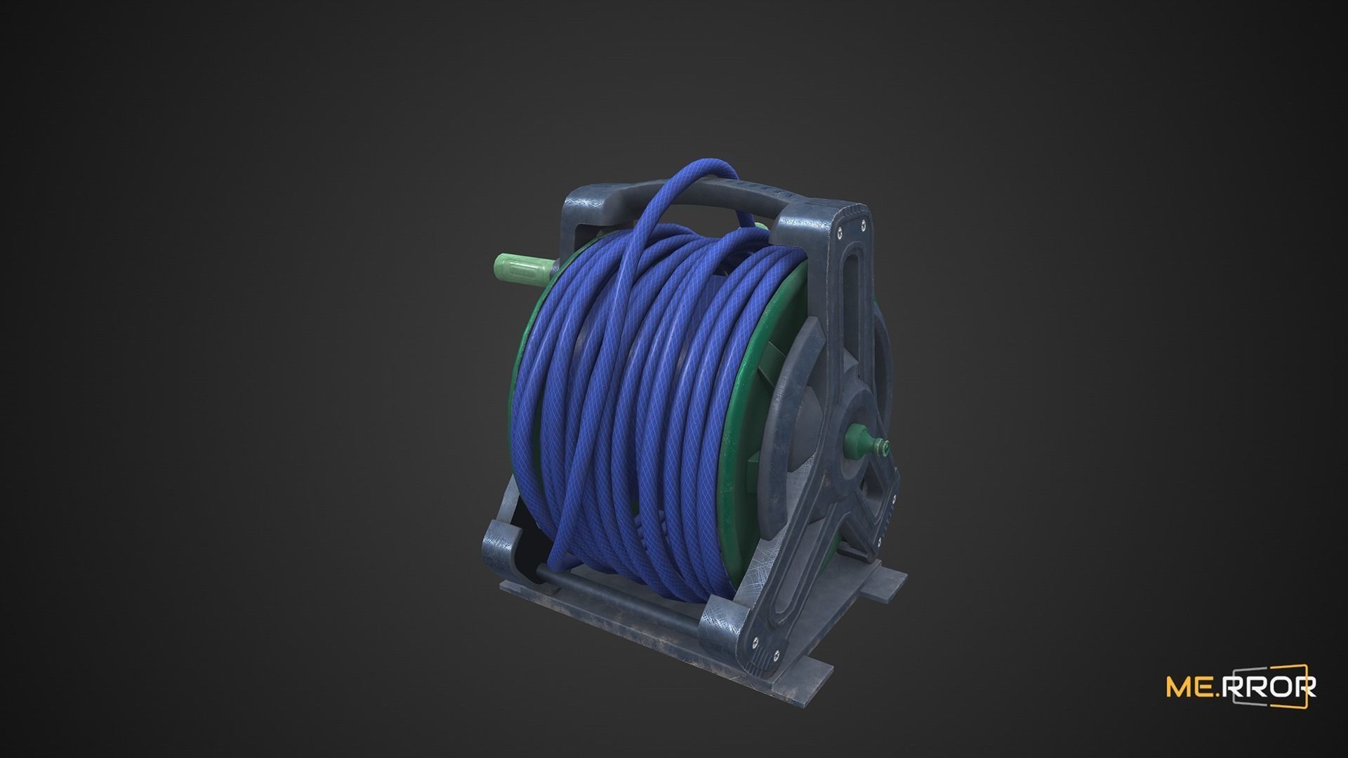 Game Ready Hose Reel Low-poly 3D model_7