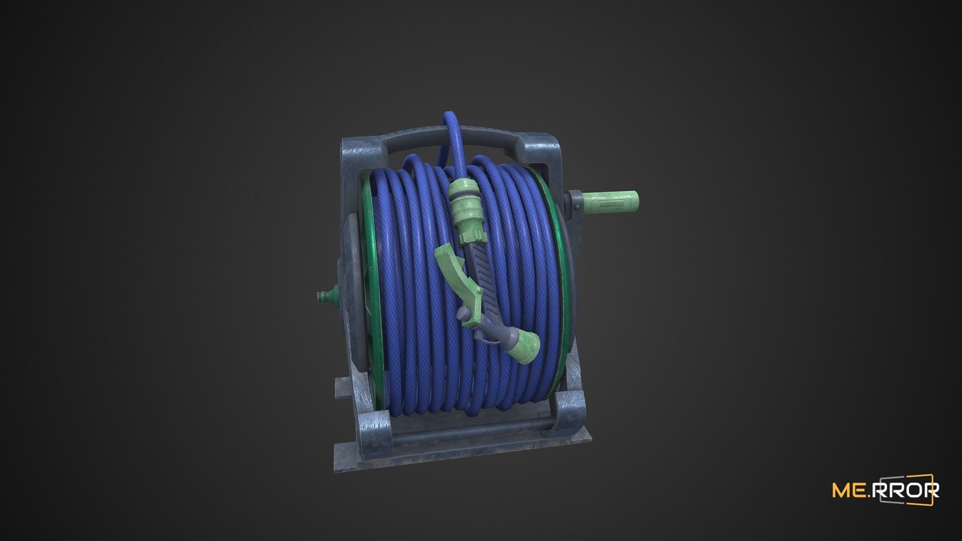 Game Ready Hose Reel Low-poly 3D model_4