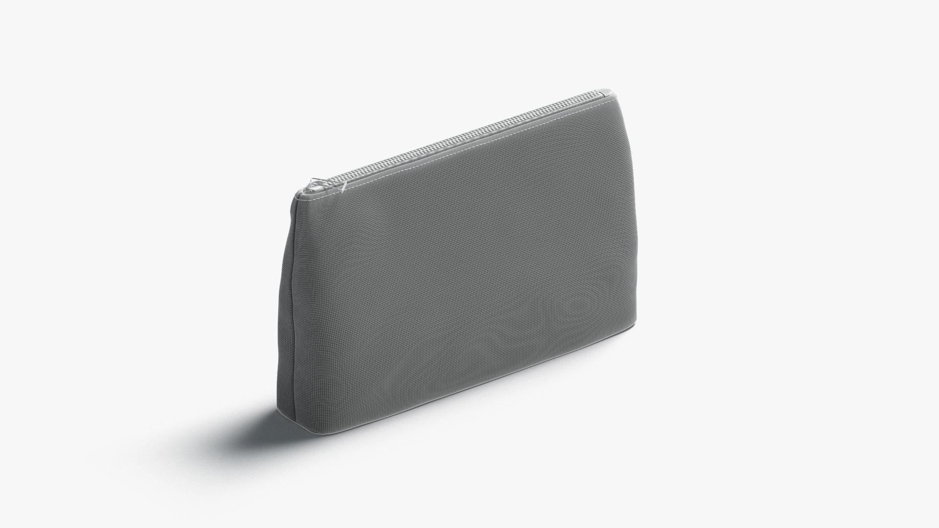 Black Canvas Pouch - linen zip bag Low-poly 3D model_8