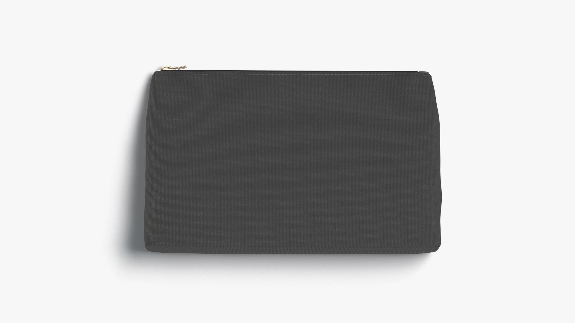 Black Canvas Pouch - linen zip bag Low-poly 3D model_4