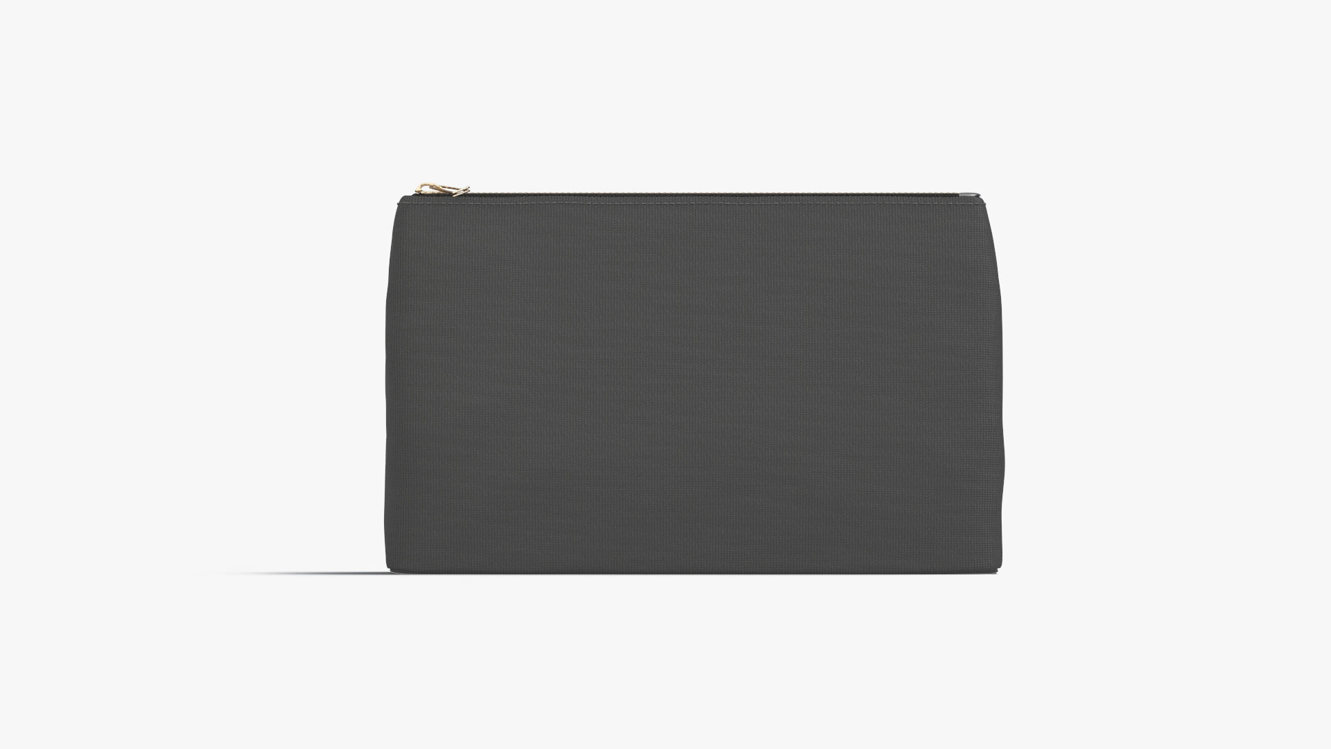 Black Canvas Pouch - linen zip bag Low-poly 3D model_1