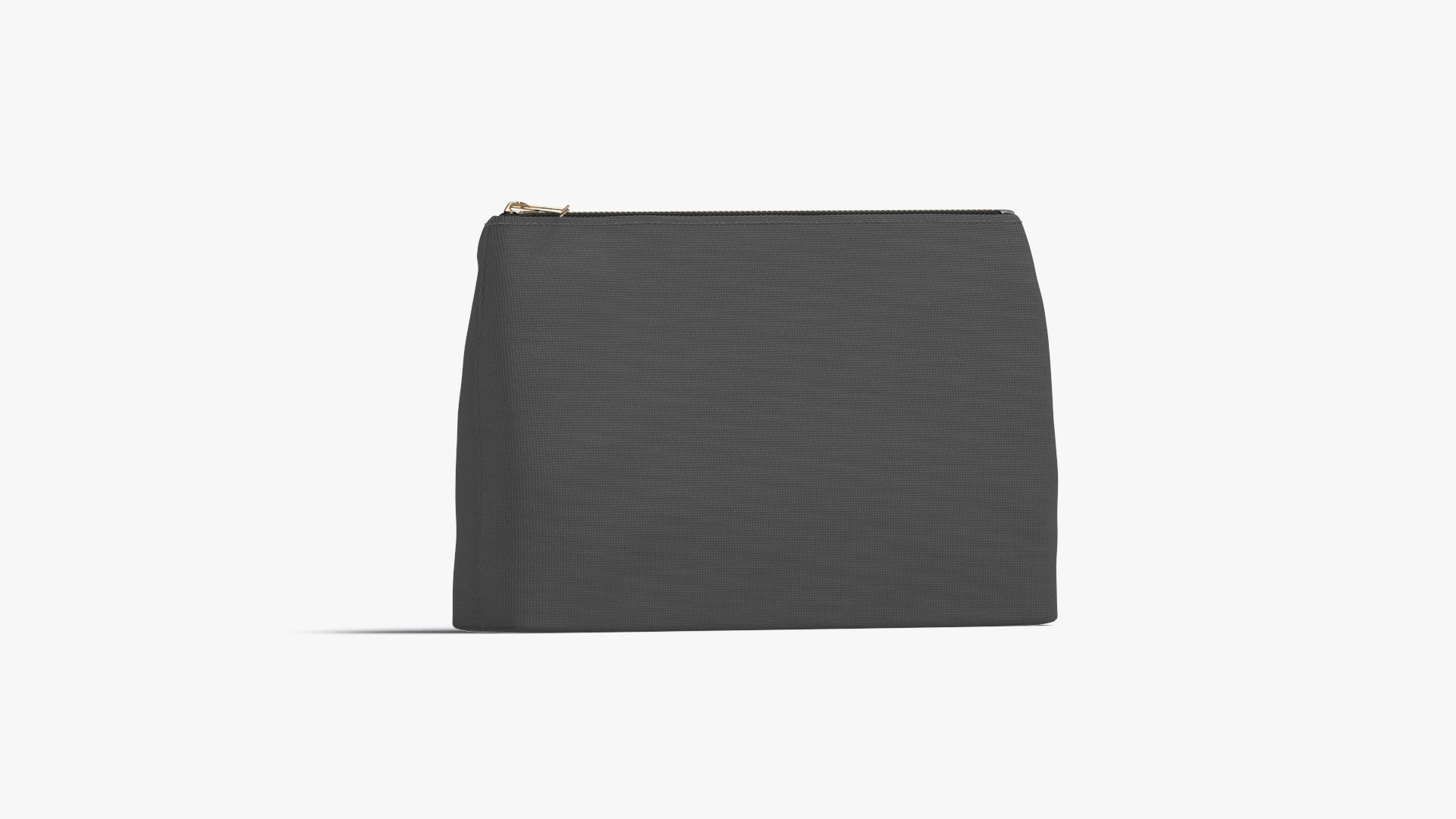 Black Canvas Pouch - linen zip bag Low-poly 3D model_3