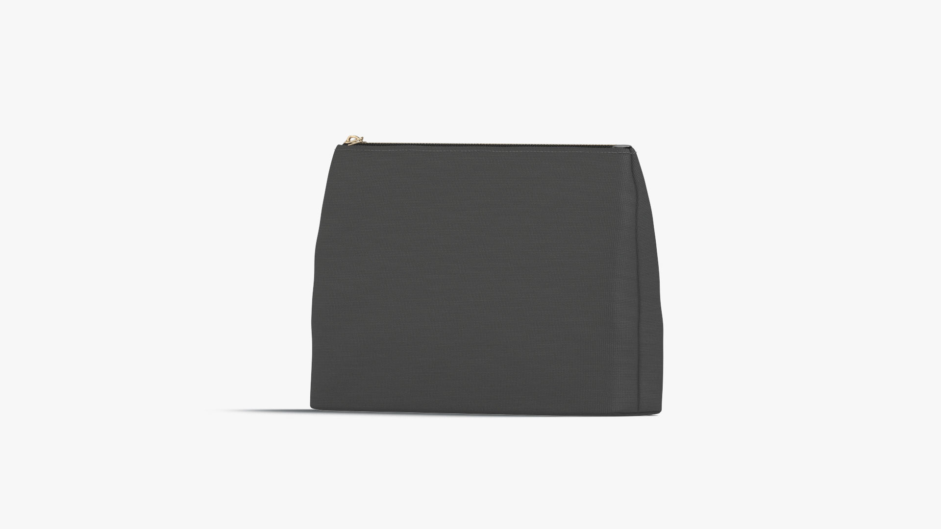 Black Canvas Pouch - linen zip bag Low-poly 3D model_2