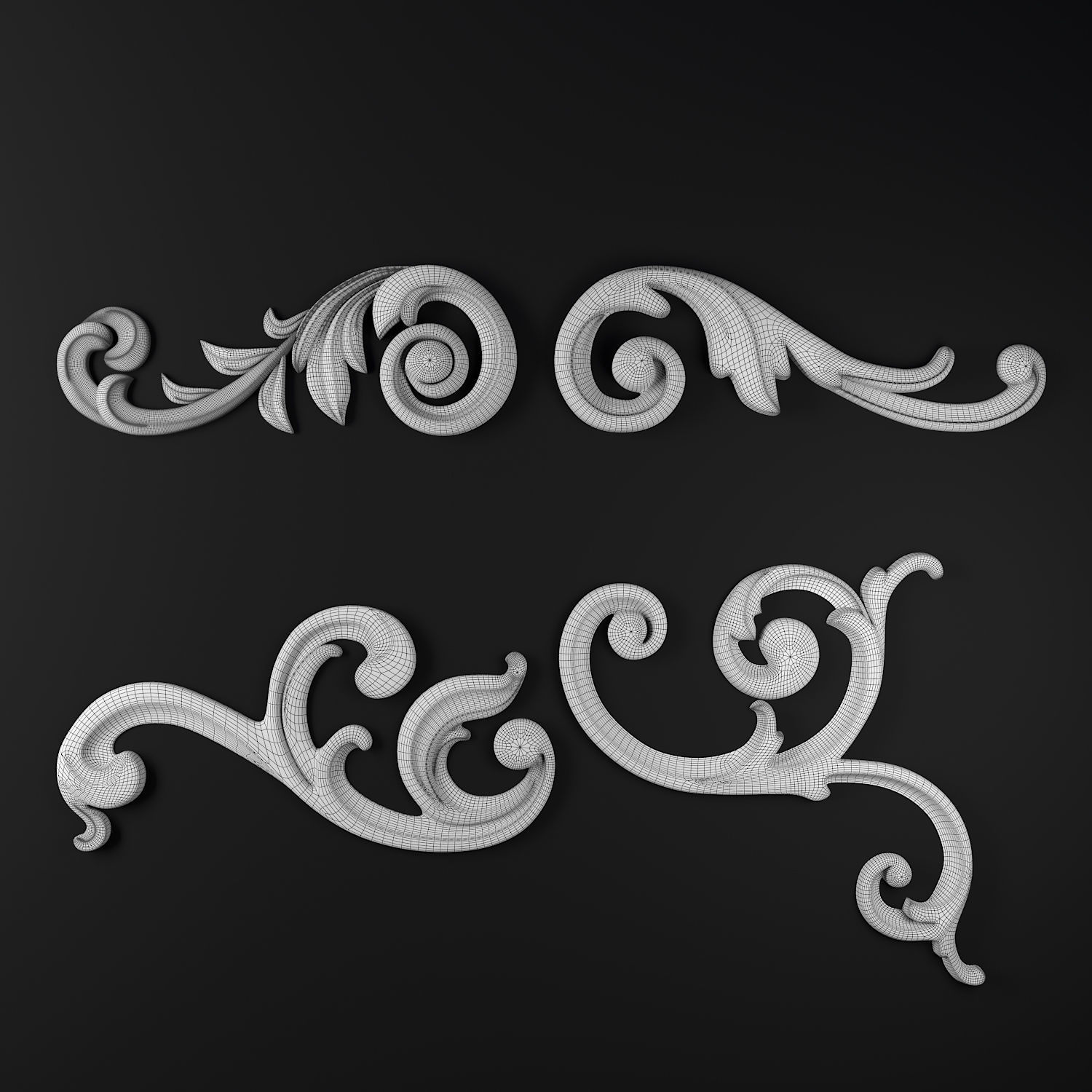 Ornament Gold 06 3D model_2