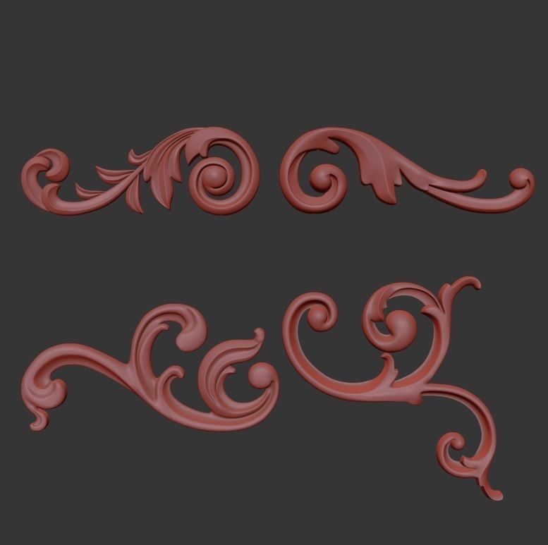 Ornament Gold 06 3D model_4