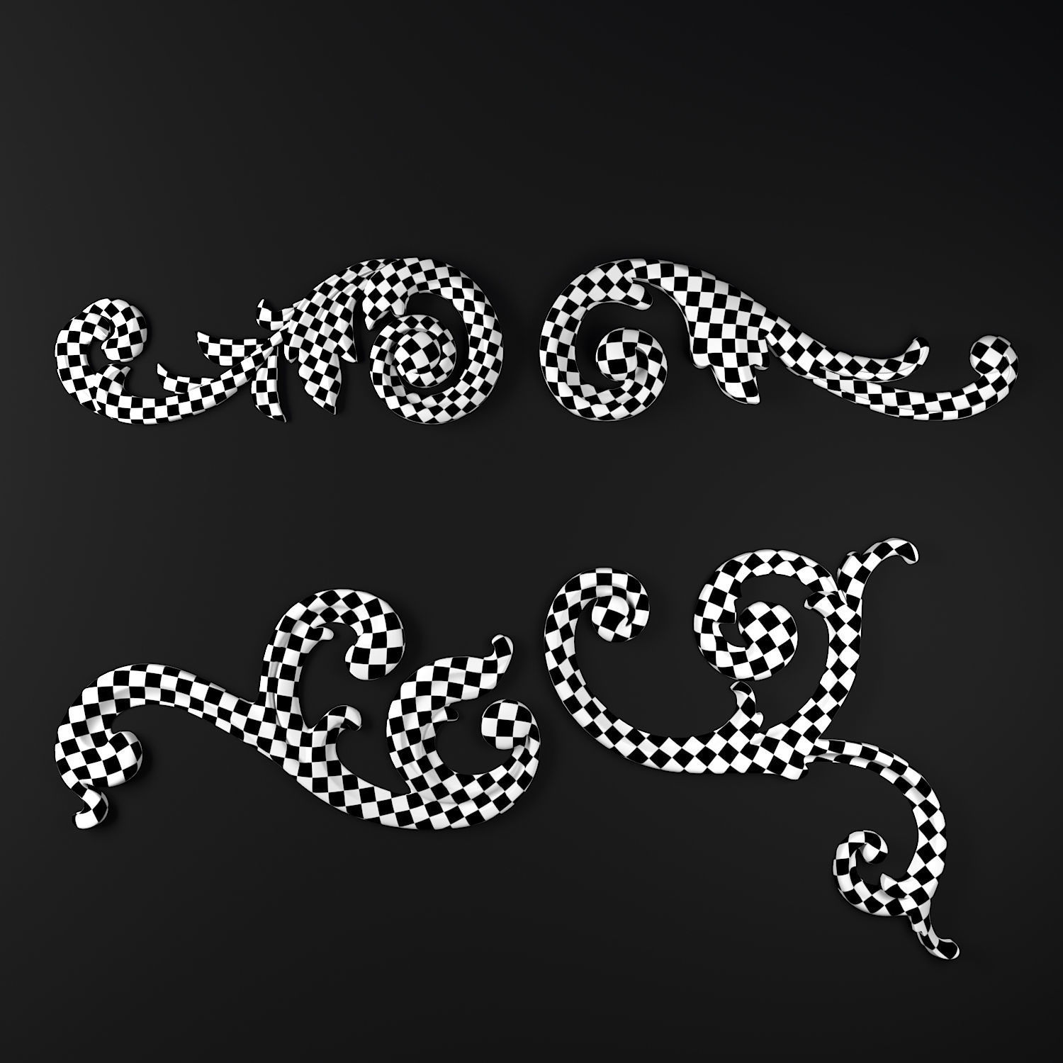 Ornament Gold 06 3D model_3