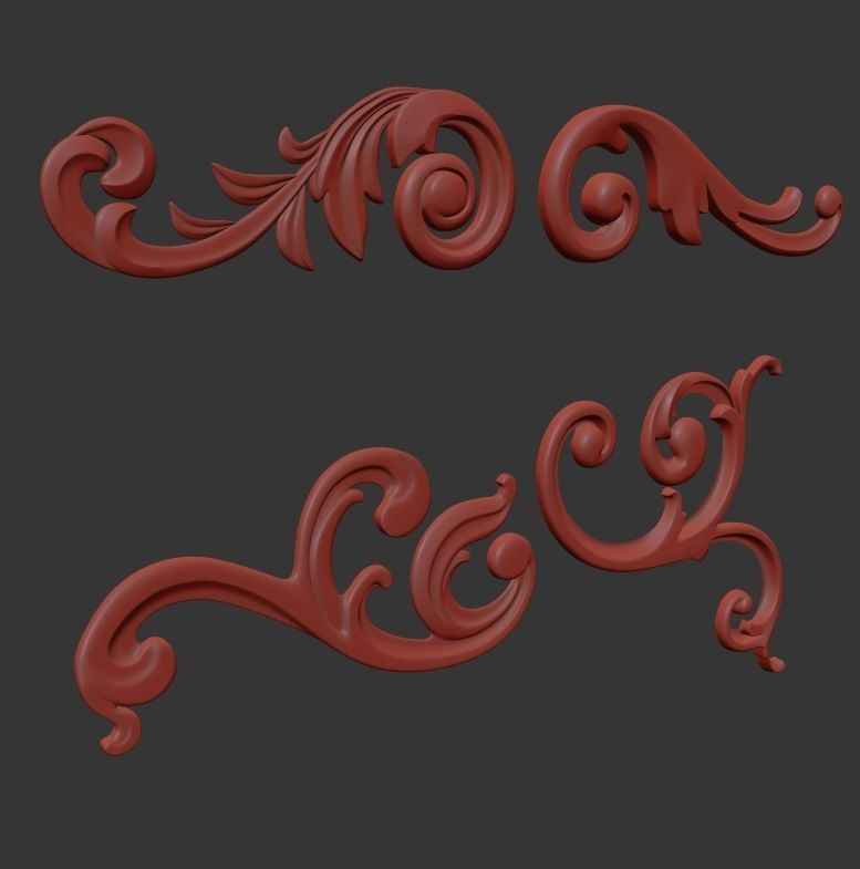 Ornament Gold 06 3D model_5