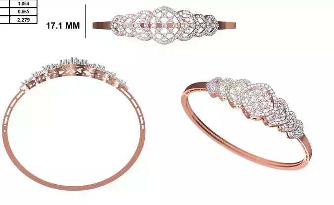 Women Bangle Bracelet STL JCD Details
