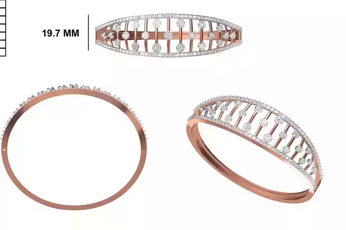 Women Bangle Bracelet STL JCD Details