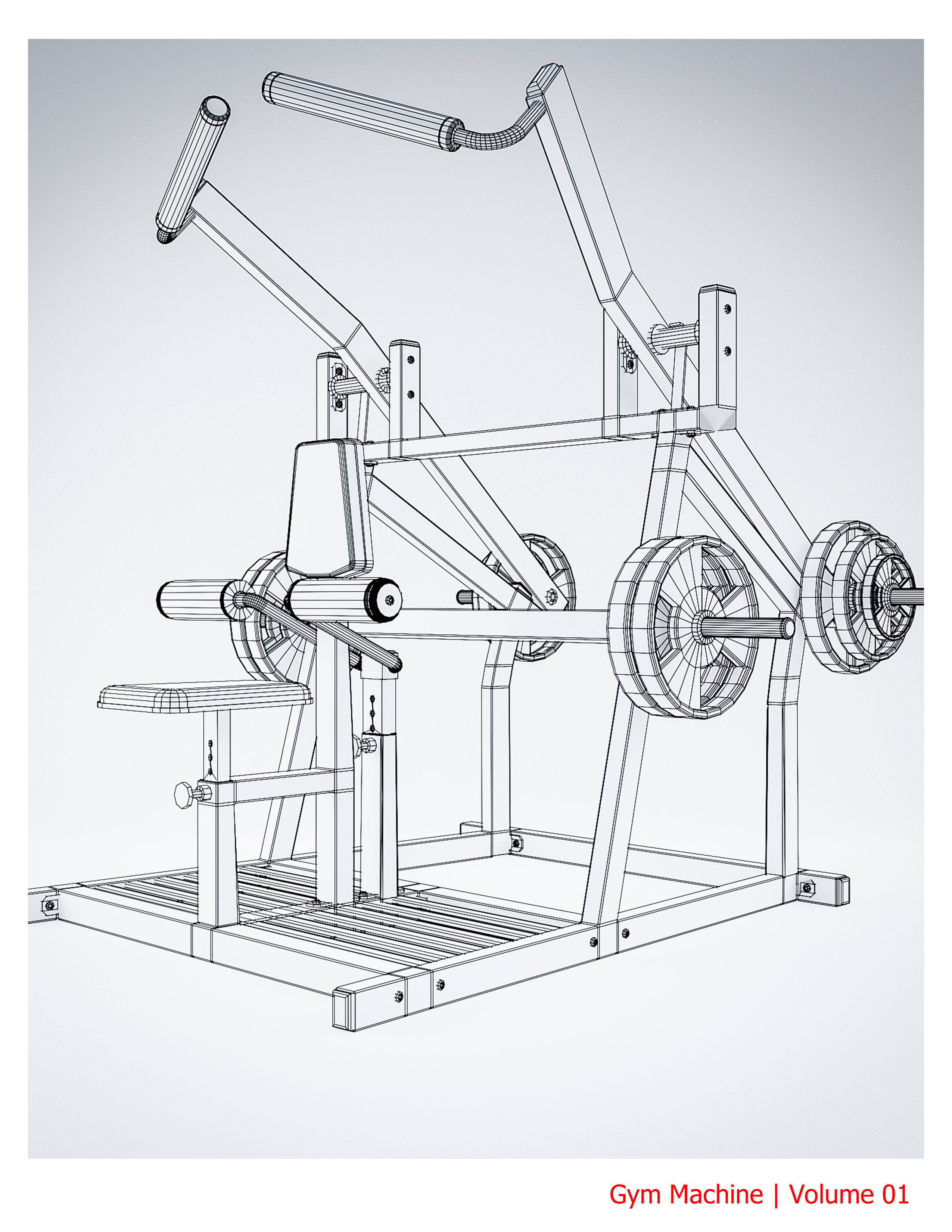 35 Gym Equipment Blender - Fbx - Obj ready Low-poly 3D model_14