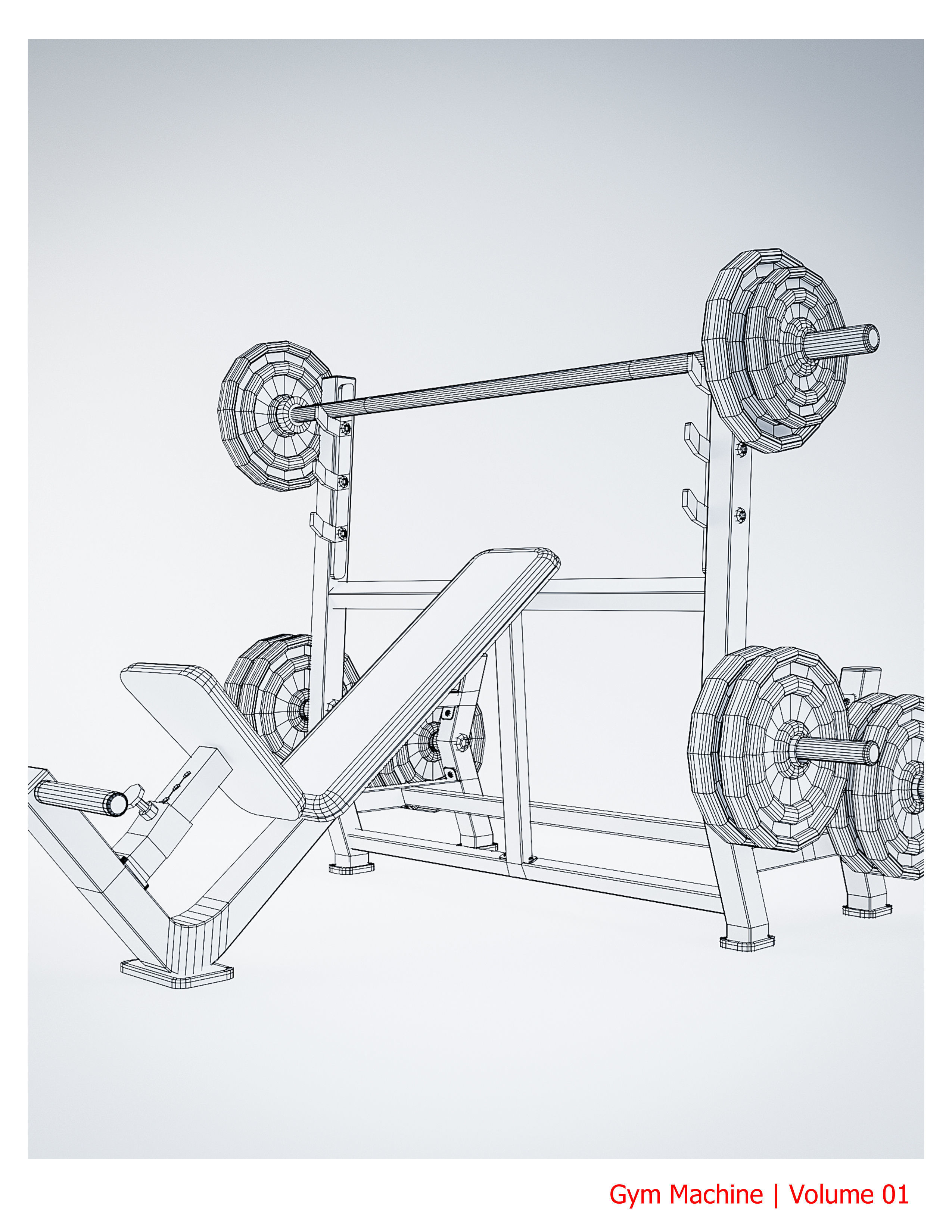 35 Gym Equipment Blender - Fbx - Obj ready Low-poly 3D model_40