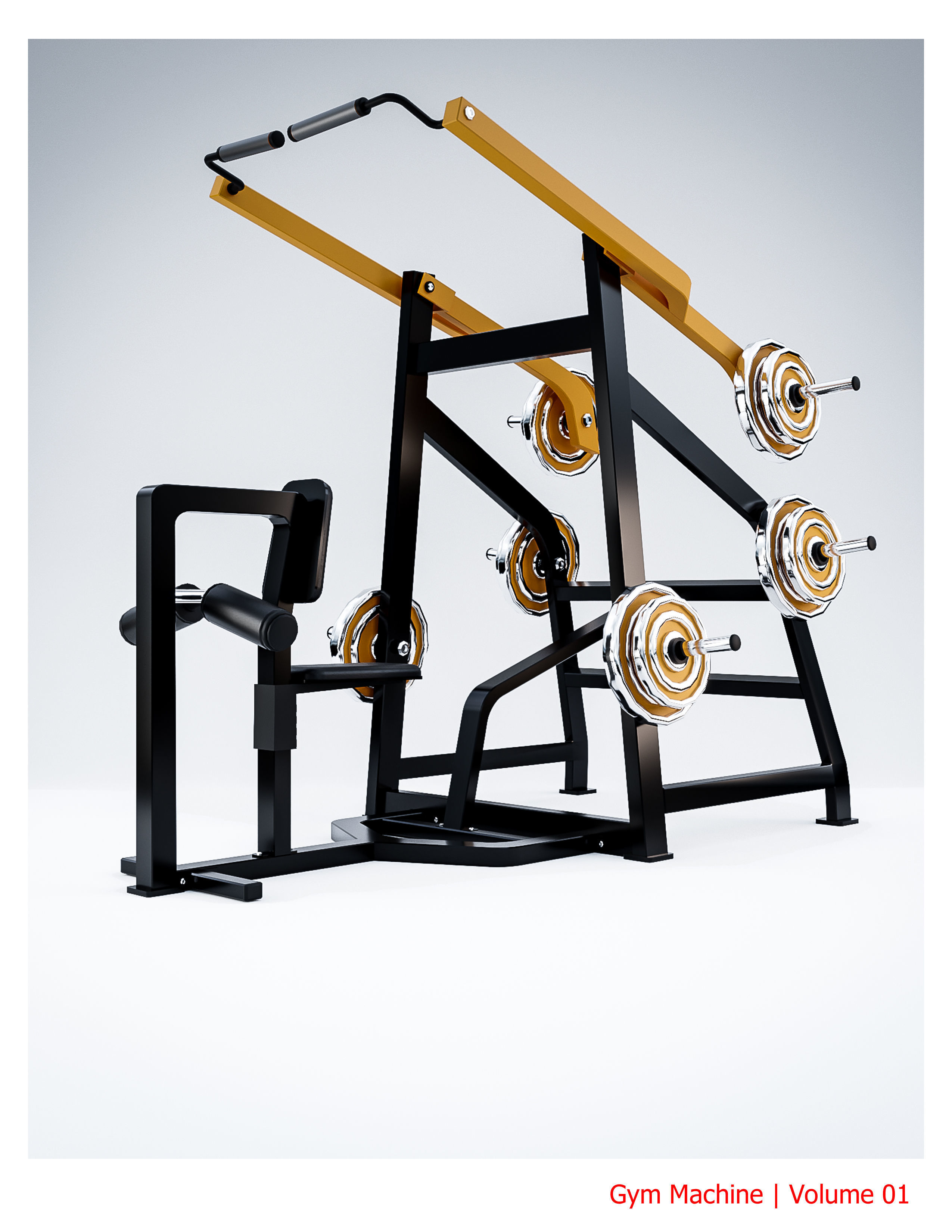 35 Gym Equipment Blender - Fbx - Obj ready Low-poly 3D model_31