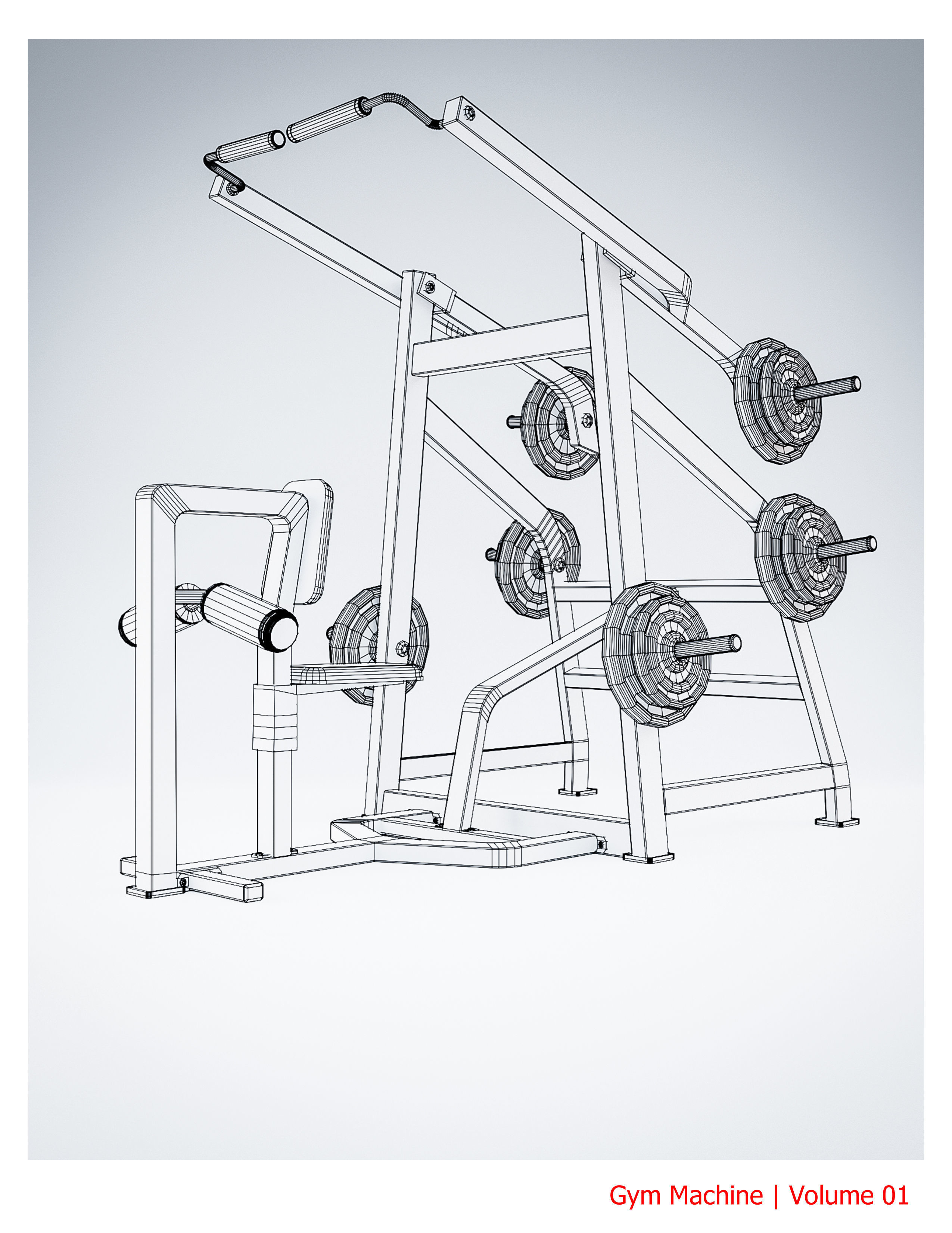 35 Gym Equipment Blender - Fbx - Obj ready Low-poly 3D model_32
