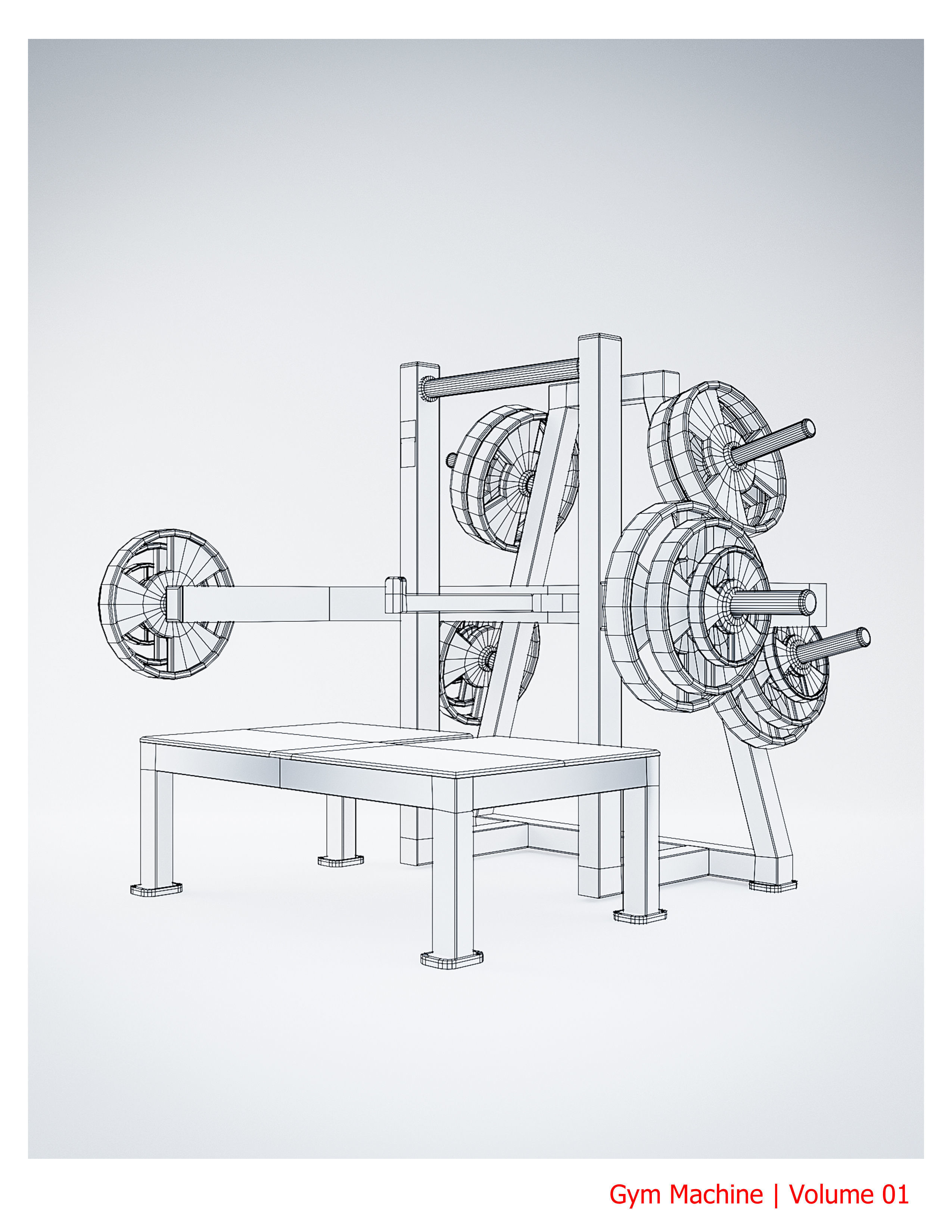 35 Gym Equipment Blender - Fbx - Obj ready Low-poly 3D model_44