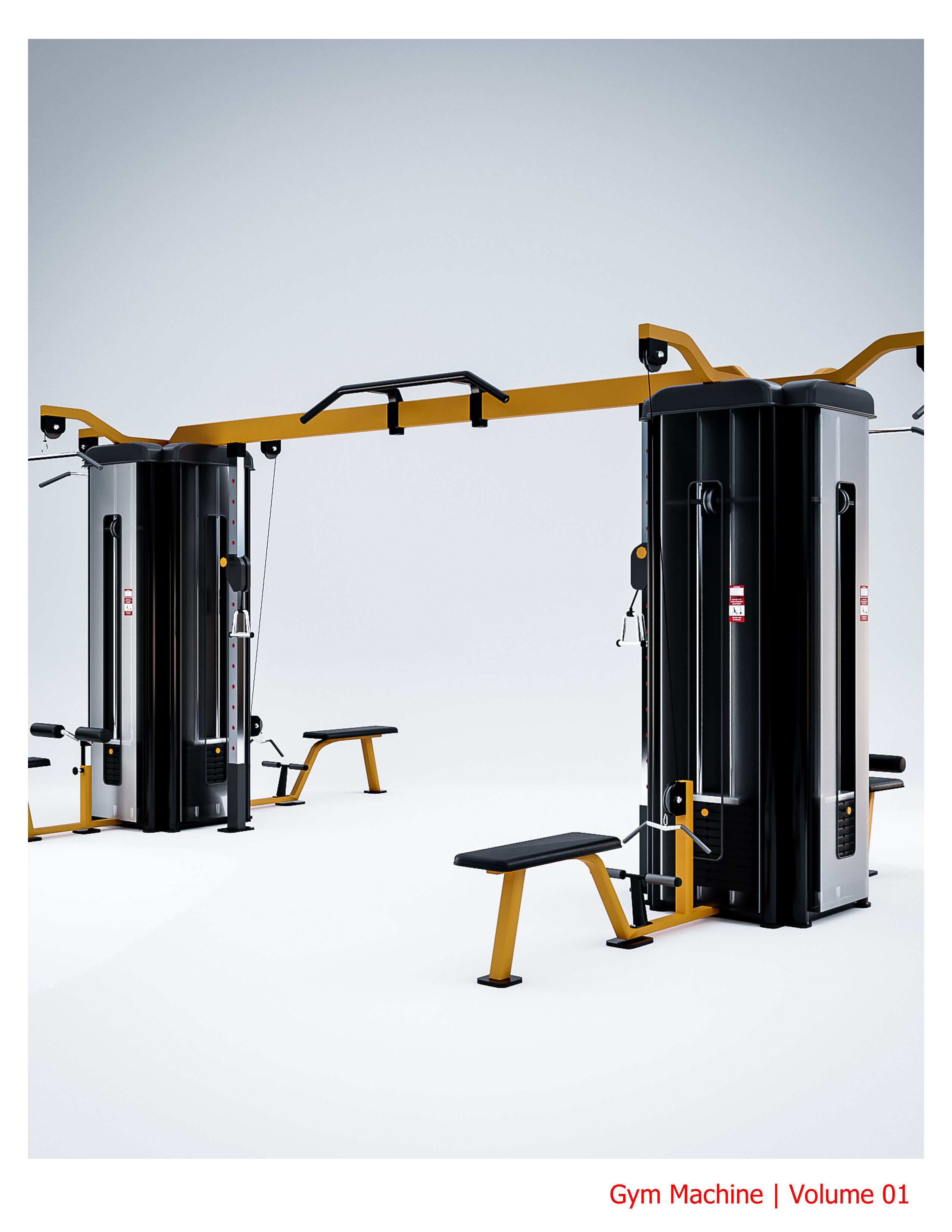 35 Gym Equipment Blender - Fbx - Obj ready Low-poly 3D model_11