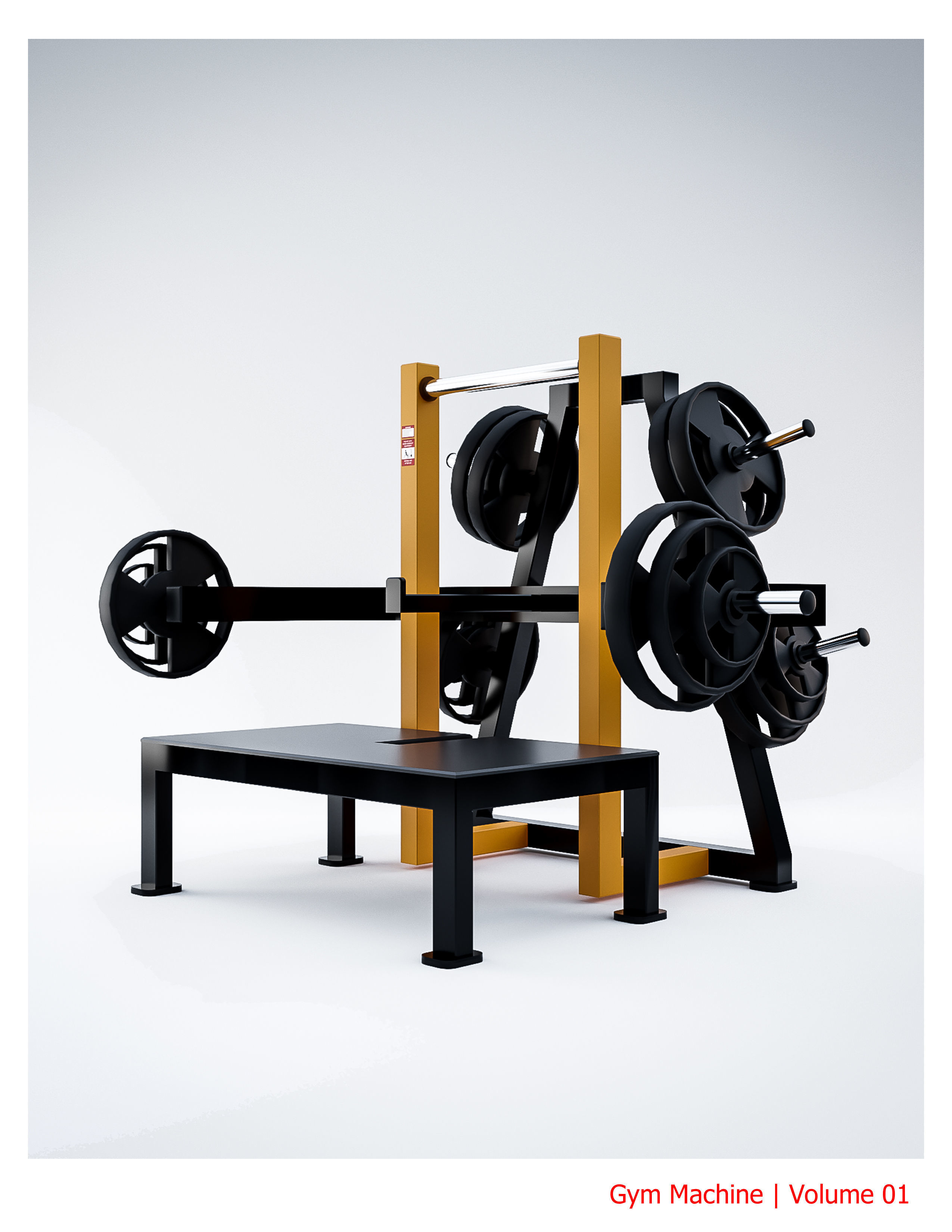 35 Gym Equipment Blender - Fbx - Obj ready Low-poly 3D model_43