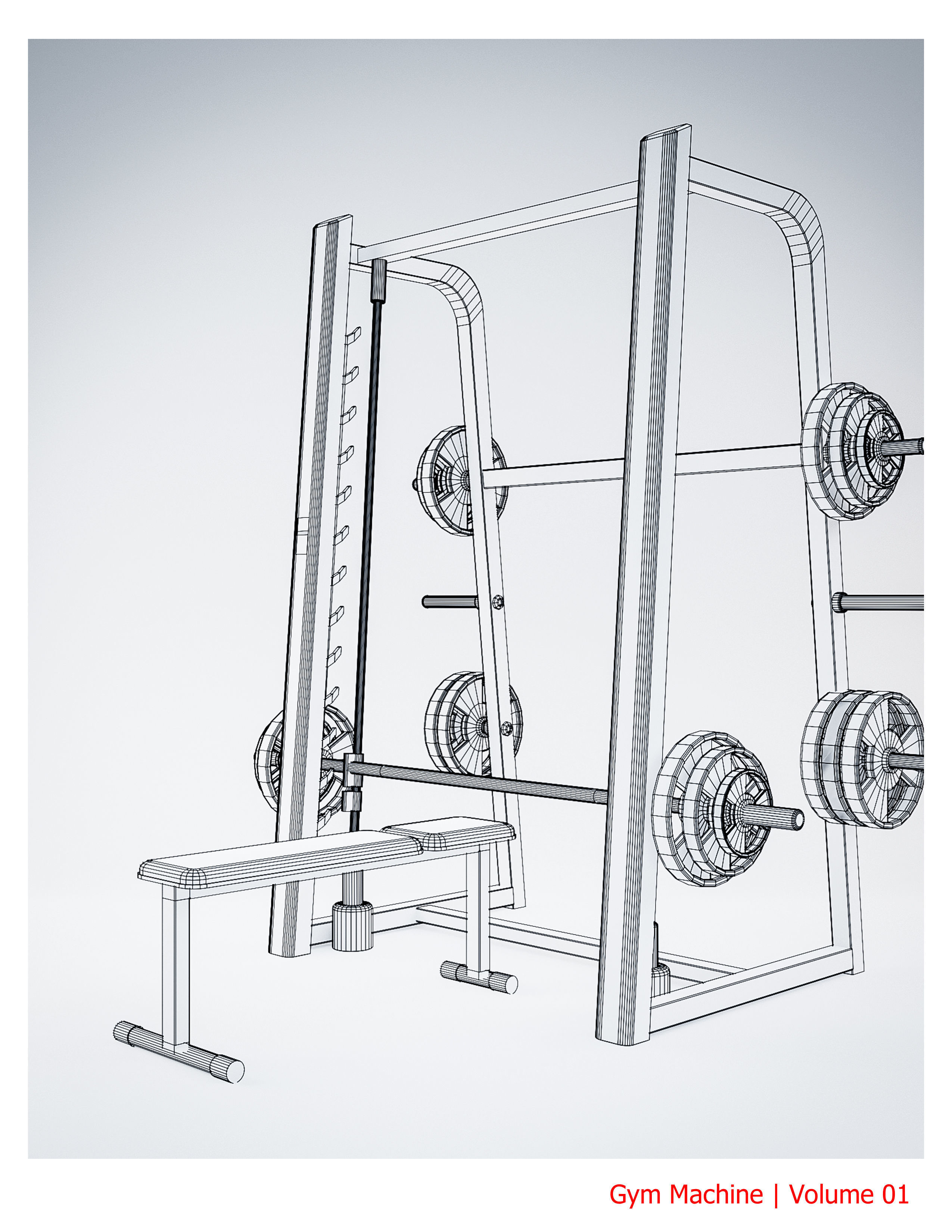 35 Gym Equipment Blender - Fbx - Obj ready Low-poly 3D model_42