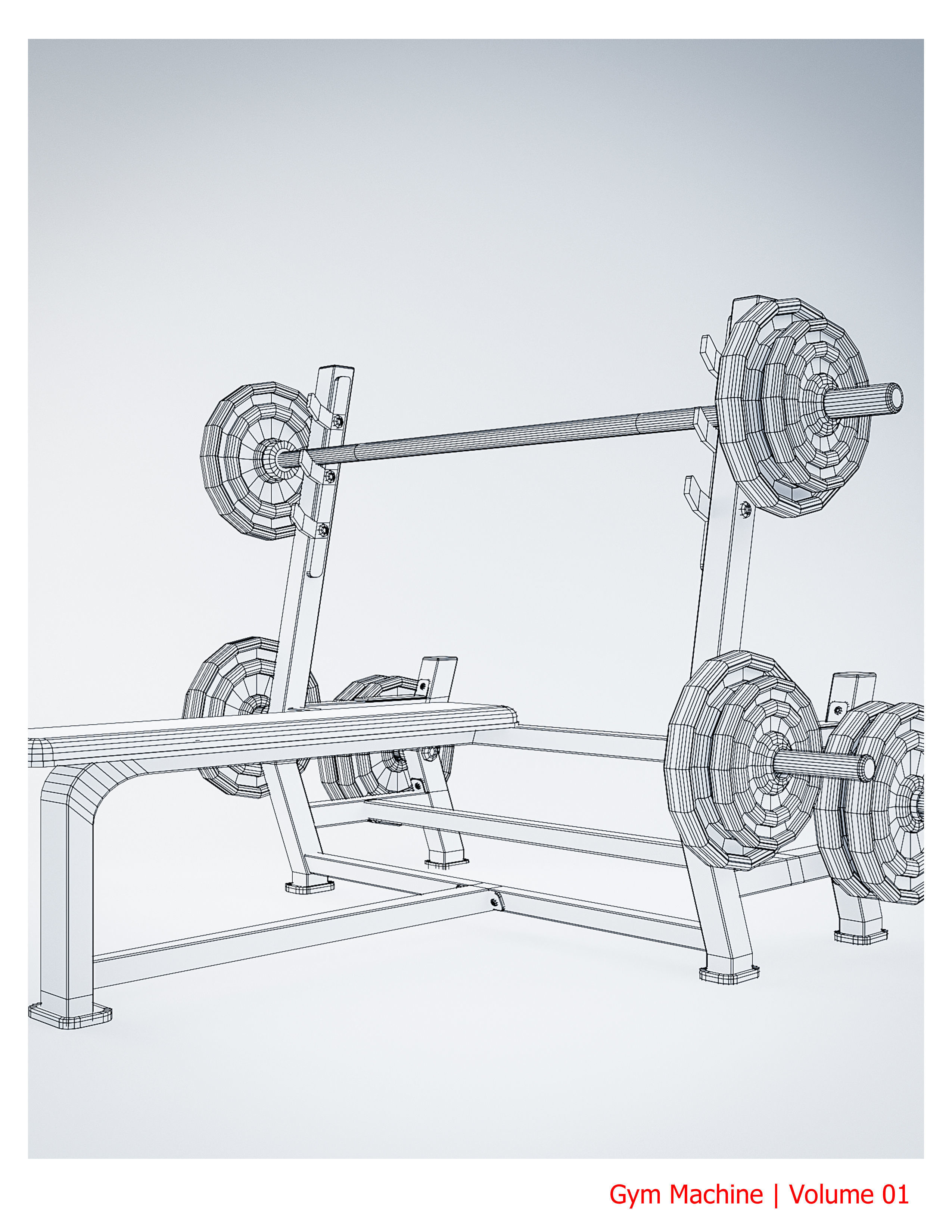 35 Gym Equipment Blender - Fbx - Obj ready Low-poly 3D model_36