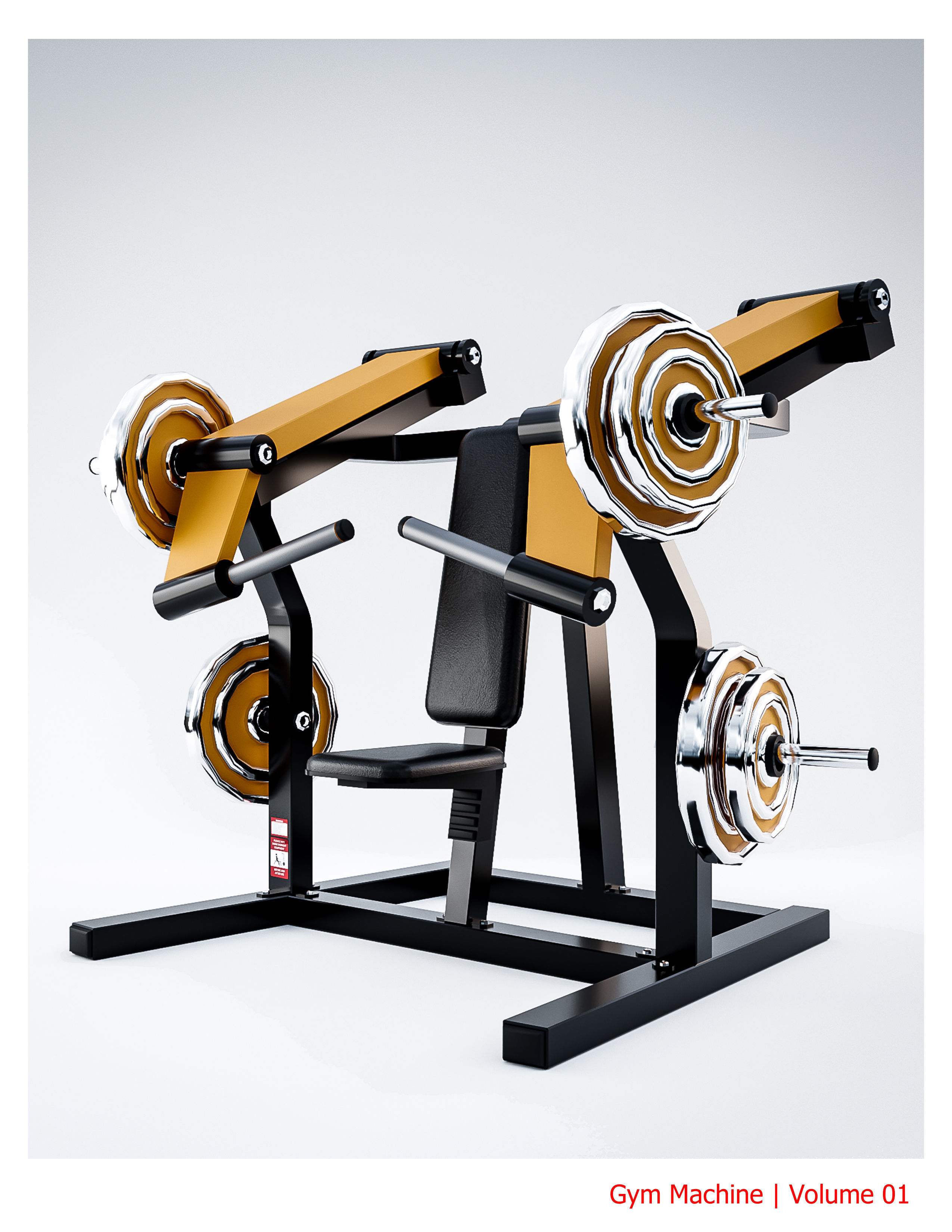 35 Gym Equipment Blender - Fbx - Obj ready Low-poly 3D model_27