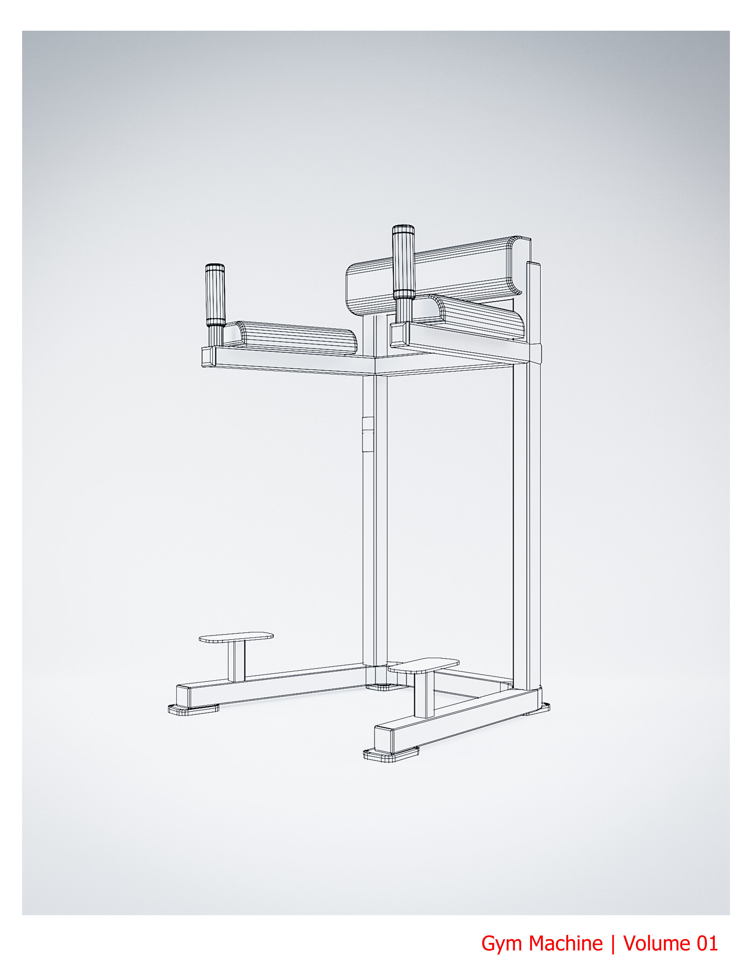 35 Gym Equipment Blender - Fbx - Obj ready Low-poly 3D model_34