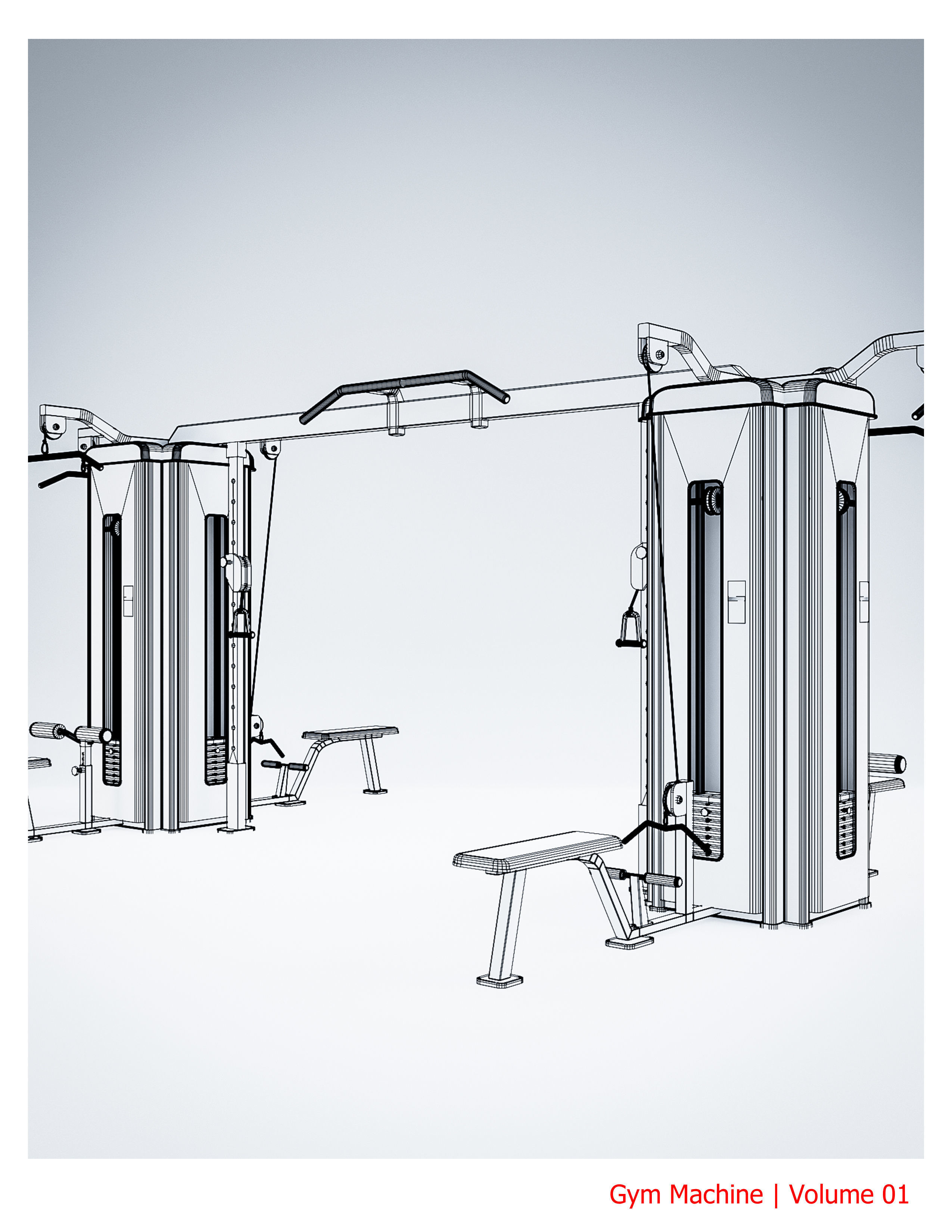 35 Gym Equipment Blender - Fbx - Obj ready Low-poly 3D model_12