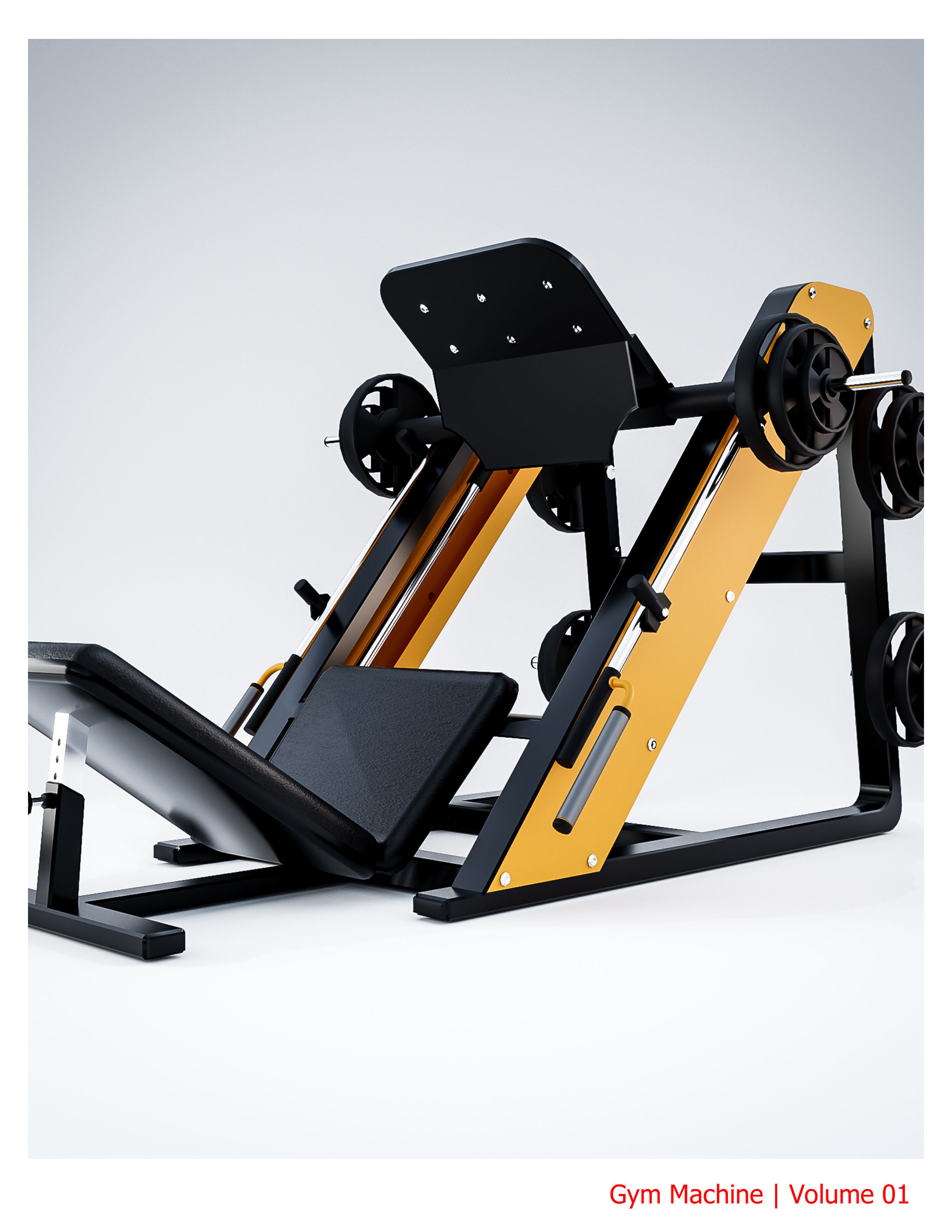 35 Gym Equipment Blender - Fbx - Obj ready Low-poly 3D model_17