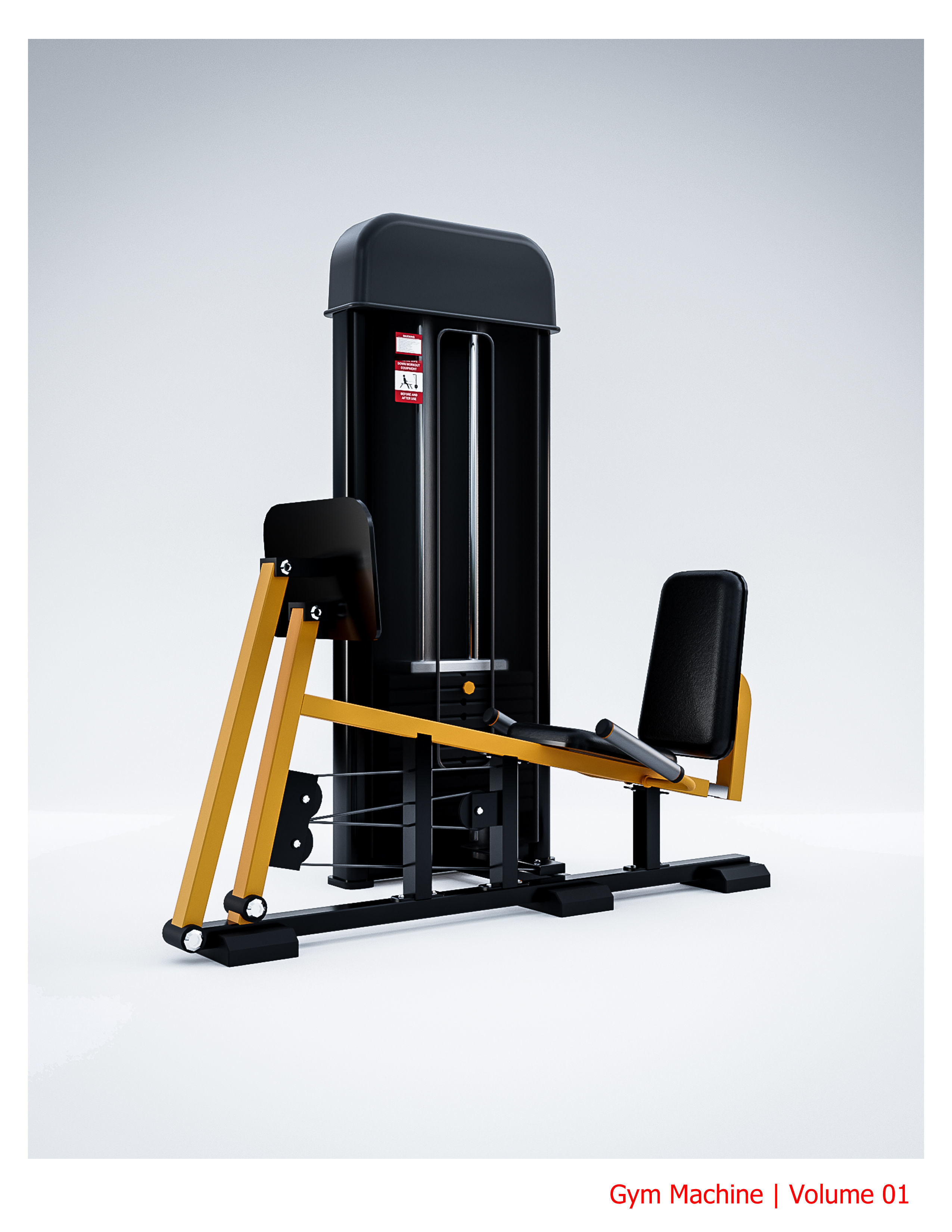 35 Gym Equipment Blender - Fbx - Obj ready Low-poly 3D model_47