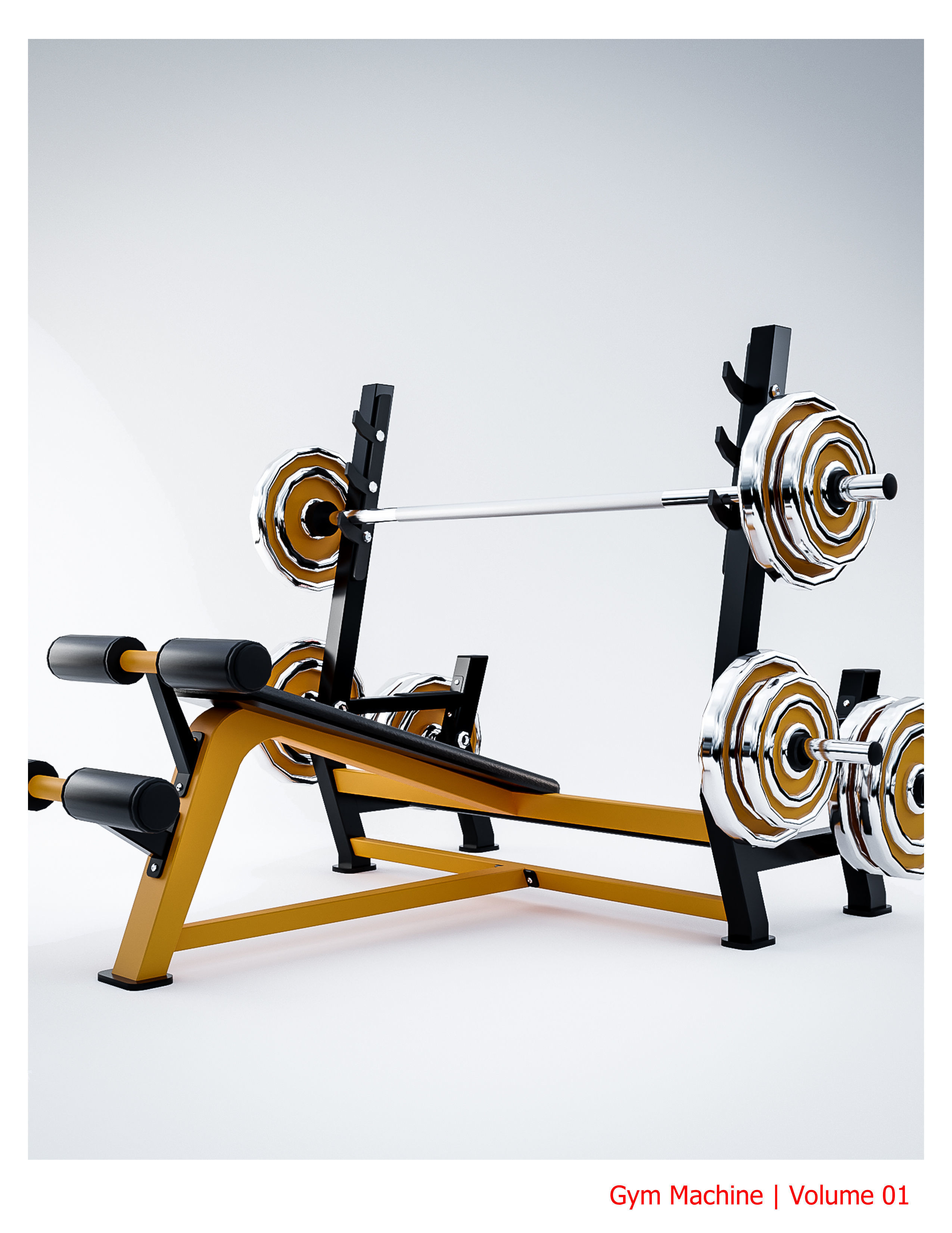 35 Gym Equipment Blender - Fbx - Obj ready Low-poly 3D model_37