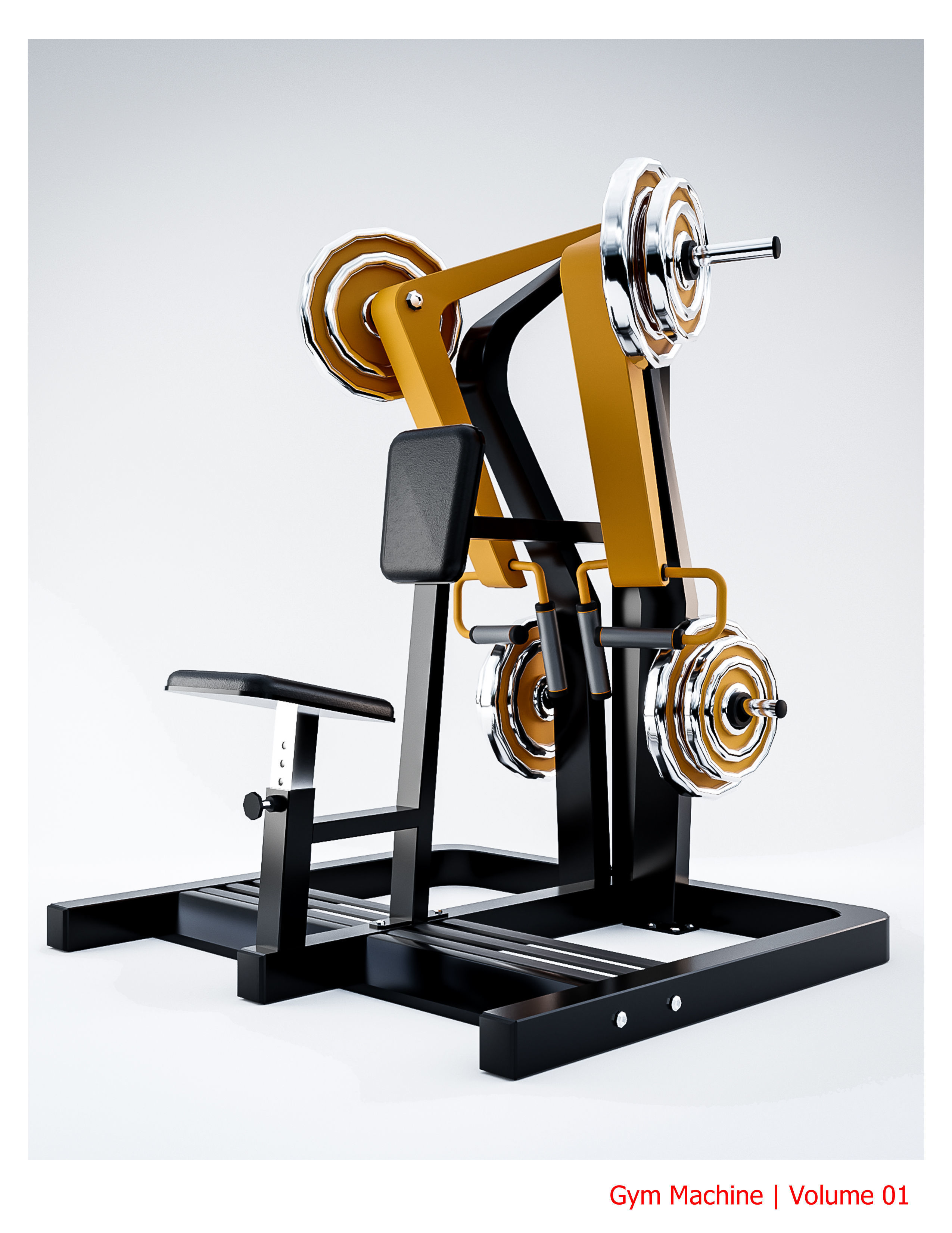 35 Gym Equipment Blender - Fbx - Obj ready Low-poly 3D model_29