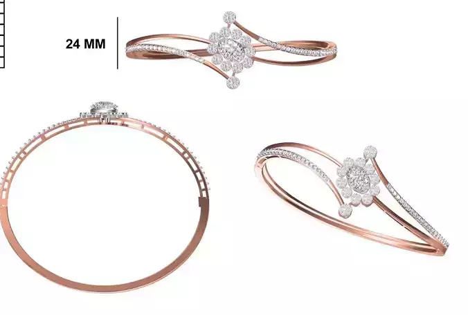 Women Bangle Bracelet STL JCD Details