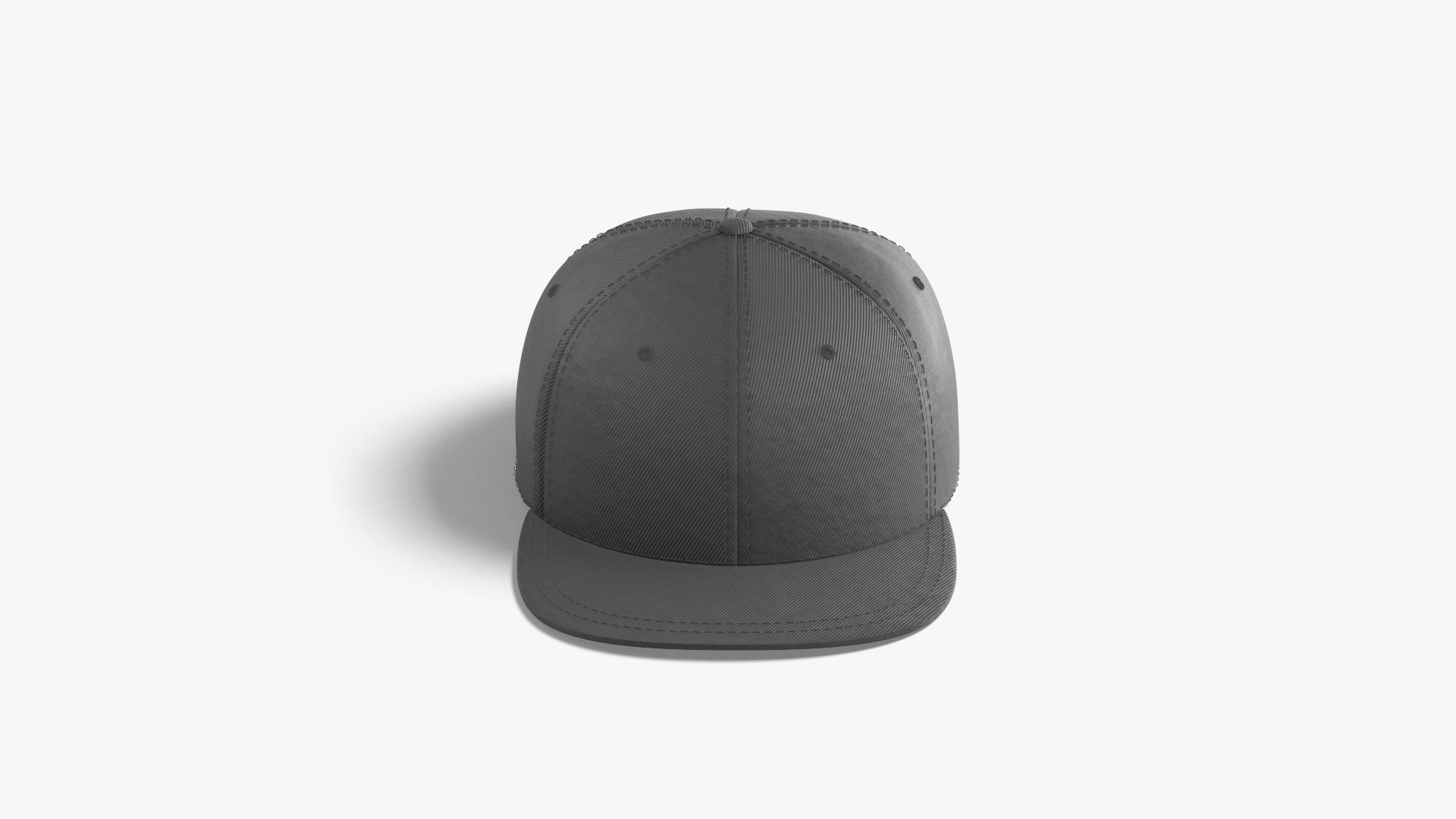 Black Snapback - sport cap with flat visor Low-poly 3D model_2