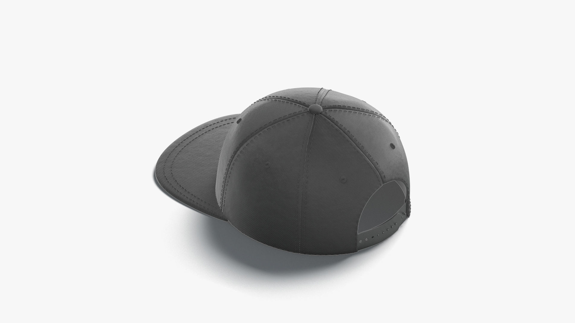 Black Snapback - sport cap with flat visor Low-poly 3D model_1